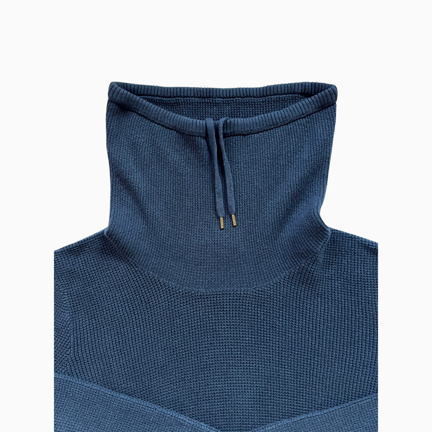 Pull Ralph Lauren bleu col cheminé pour femmes - taille L (fits M)