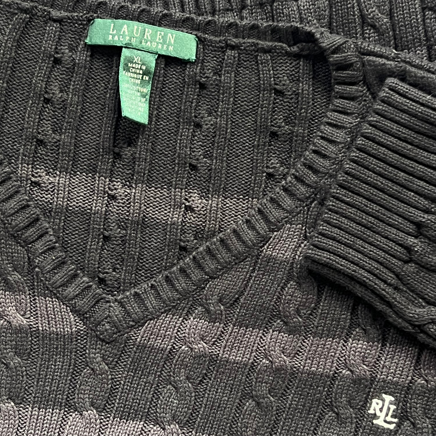Pull Ralph Lauren col V rayé pour femmes - taille XL