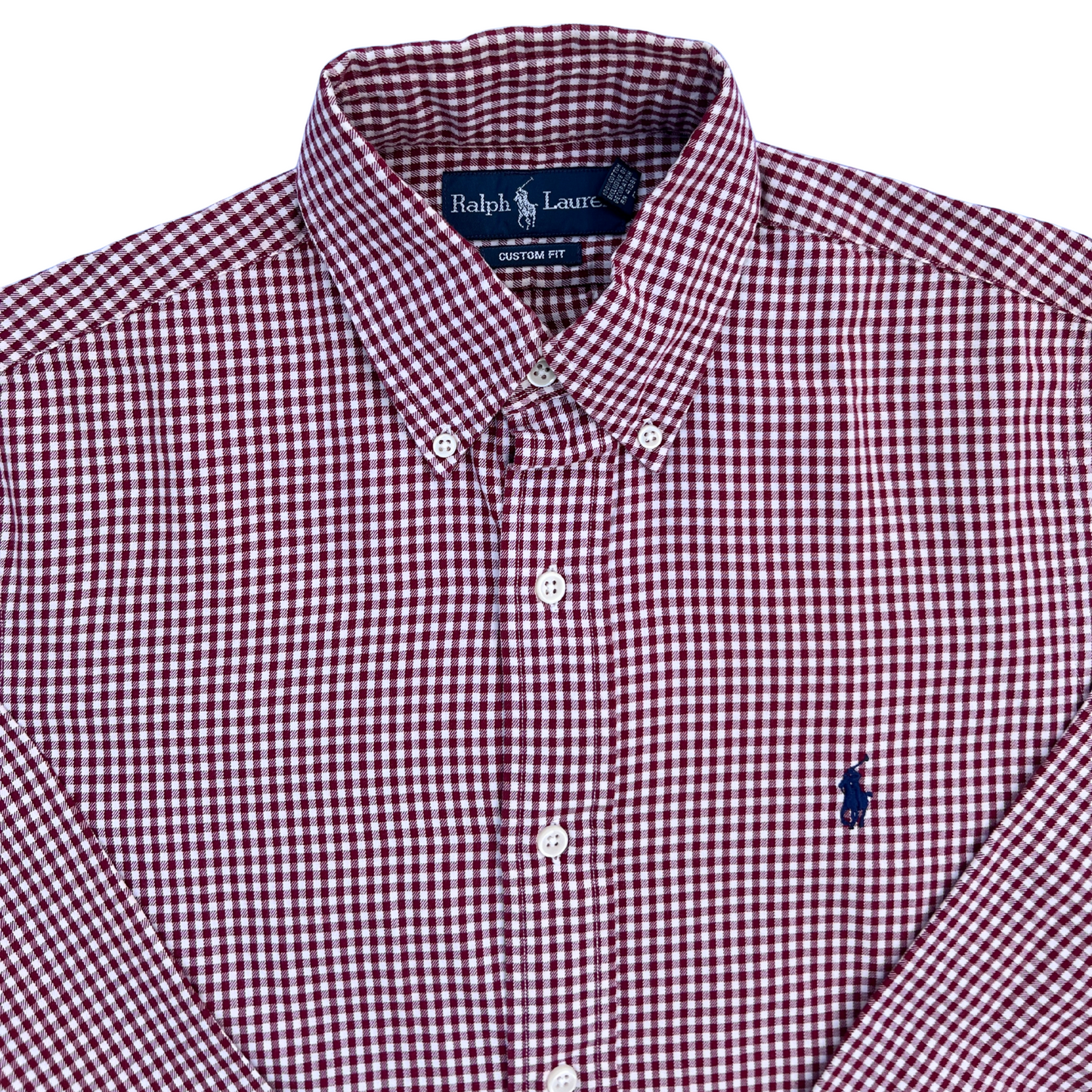 Chemise Ralph Lauren blanche carreaux rouges pour hommes - taille S