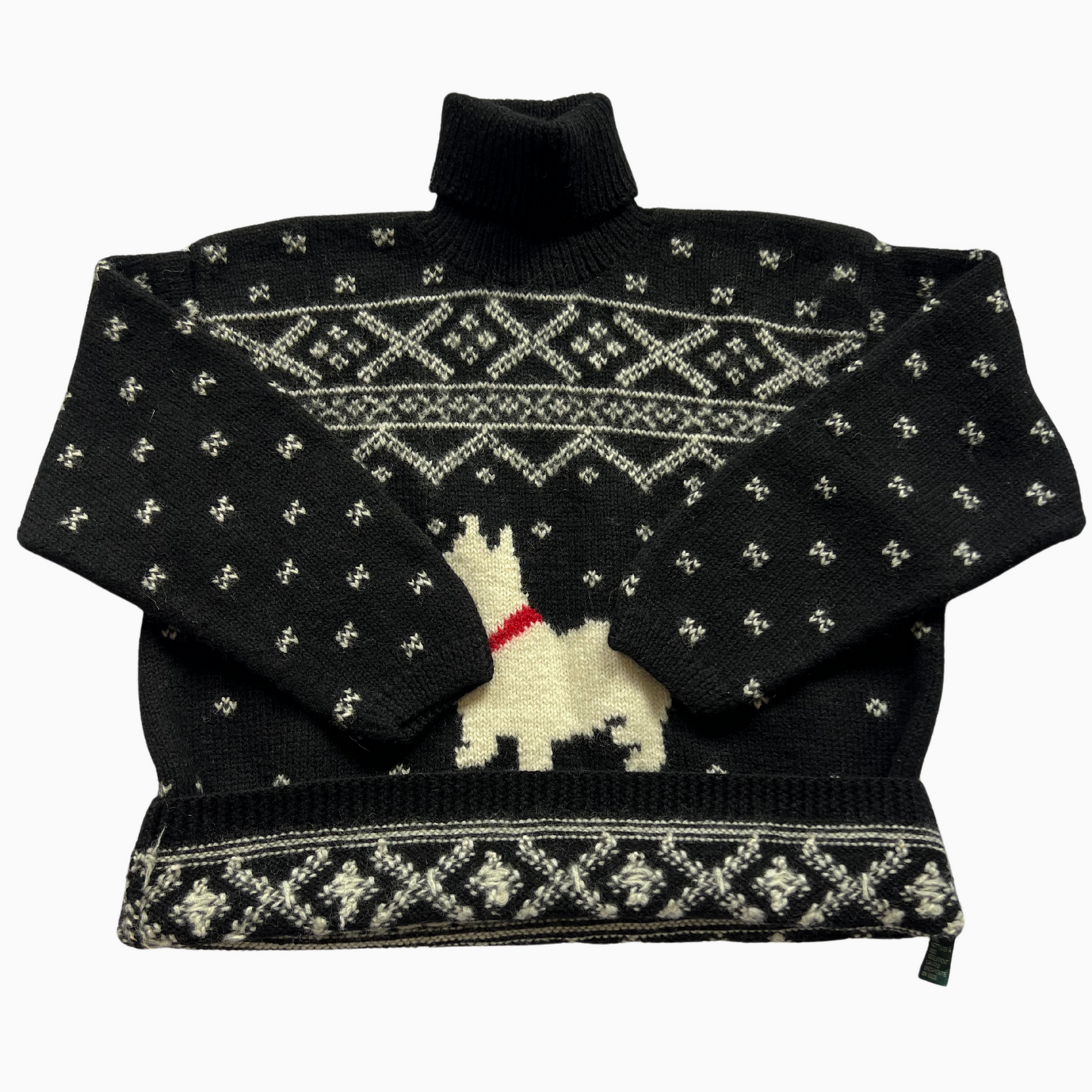 Rare & Vintage - Pull Ralph Lauren en laine col roulé noir pour femmes - taille M