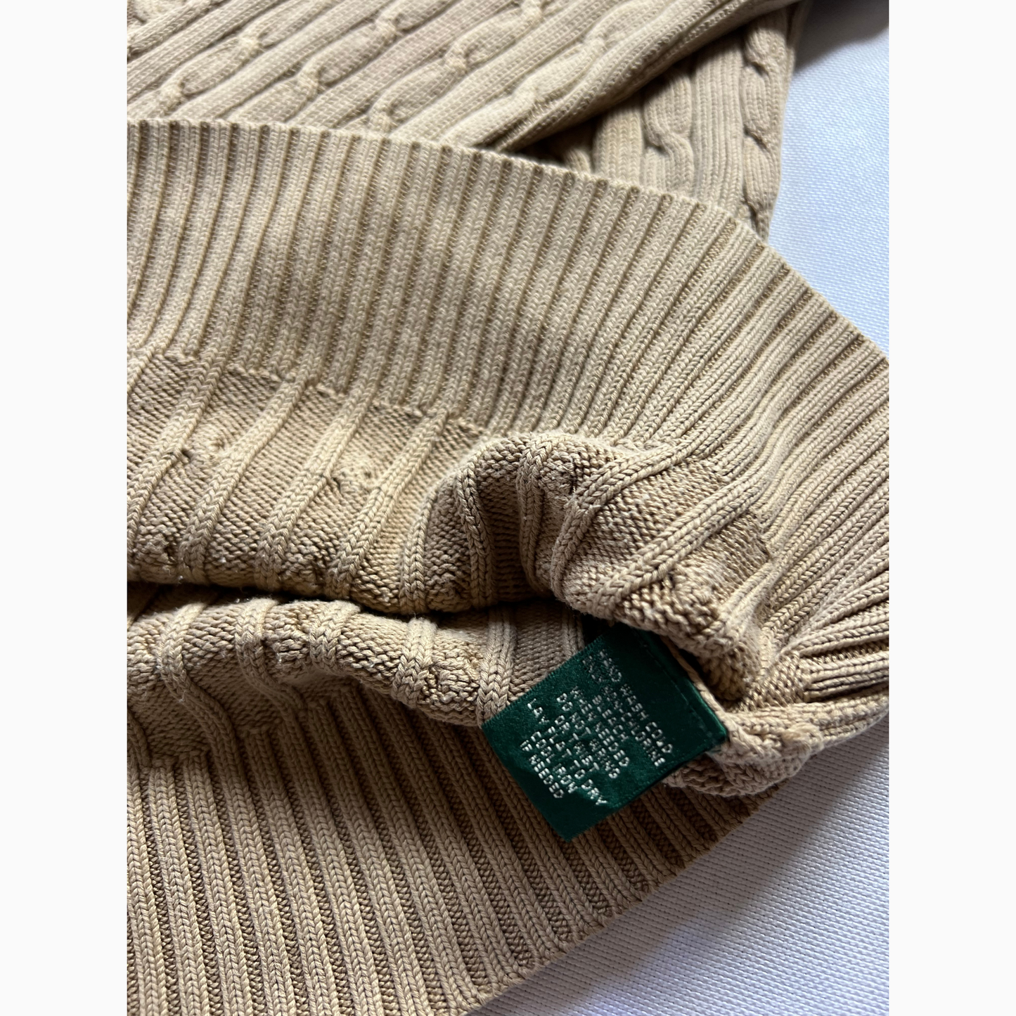 Pull en soie Ralph Lauren col bateau beige pour femmes - taille L (fits M)