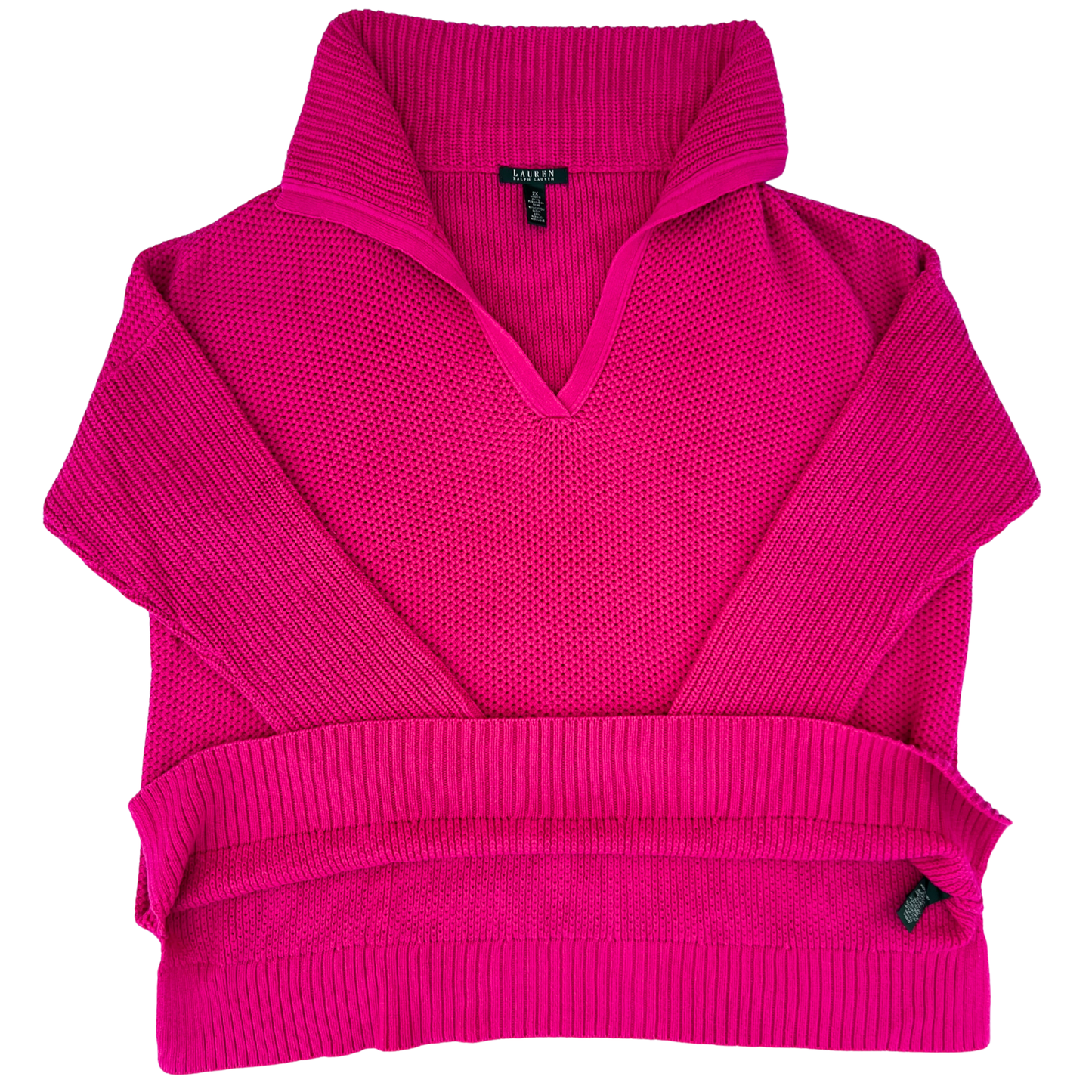 Pull Ralph Lauren rose manches 3/4 pour femmes - taille XL/XXL