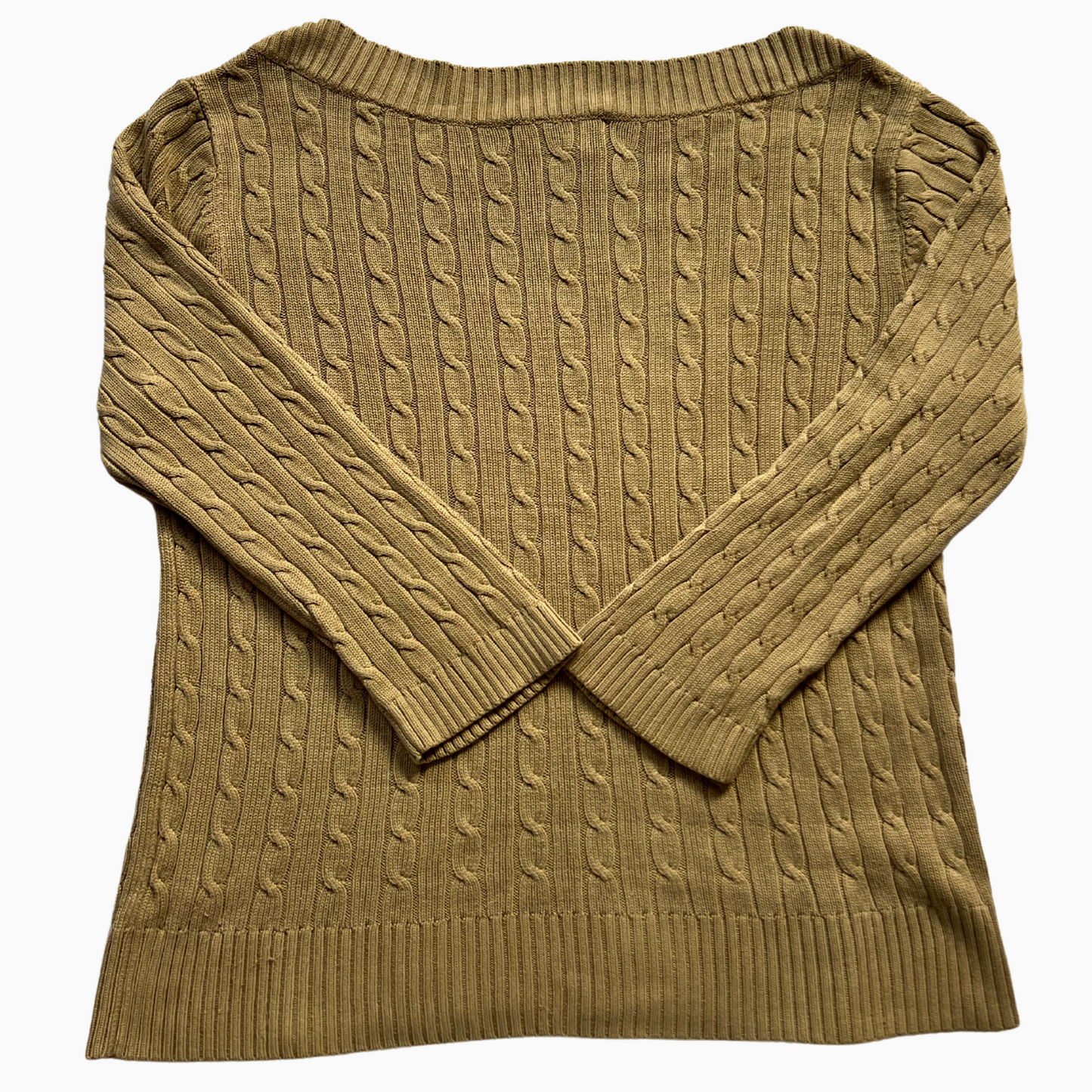 Pull en soie Ralph Lauren col bateau beige pour femmes - taille L (fits M)