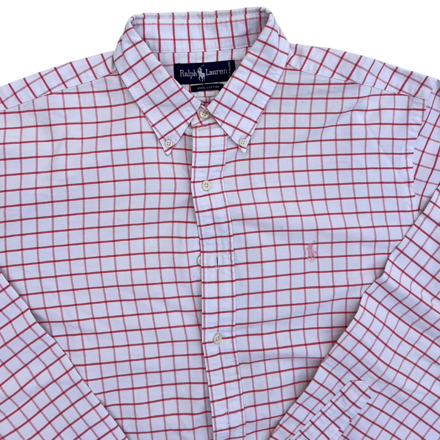 Chemise Ralph Lauren blanche carreaux roses pour hommes - taille XXL
