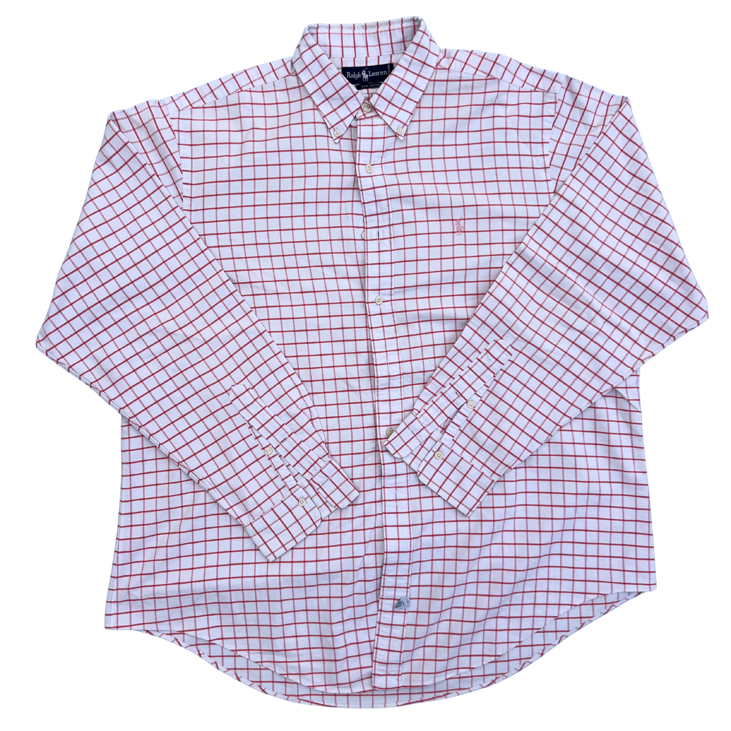 Chemise Ralph Lauren blanche carreaux roses pour hommes - taille XXL