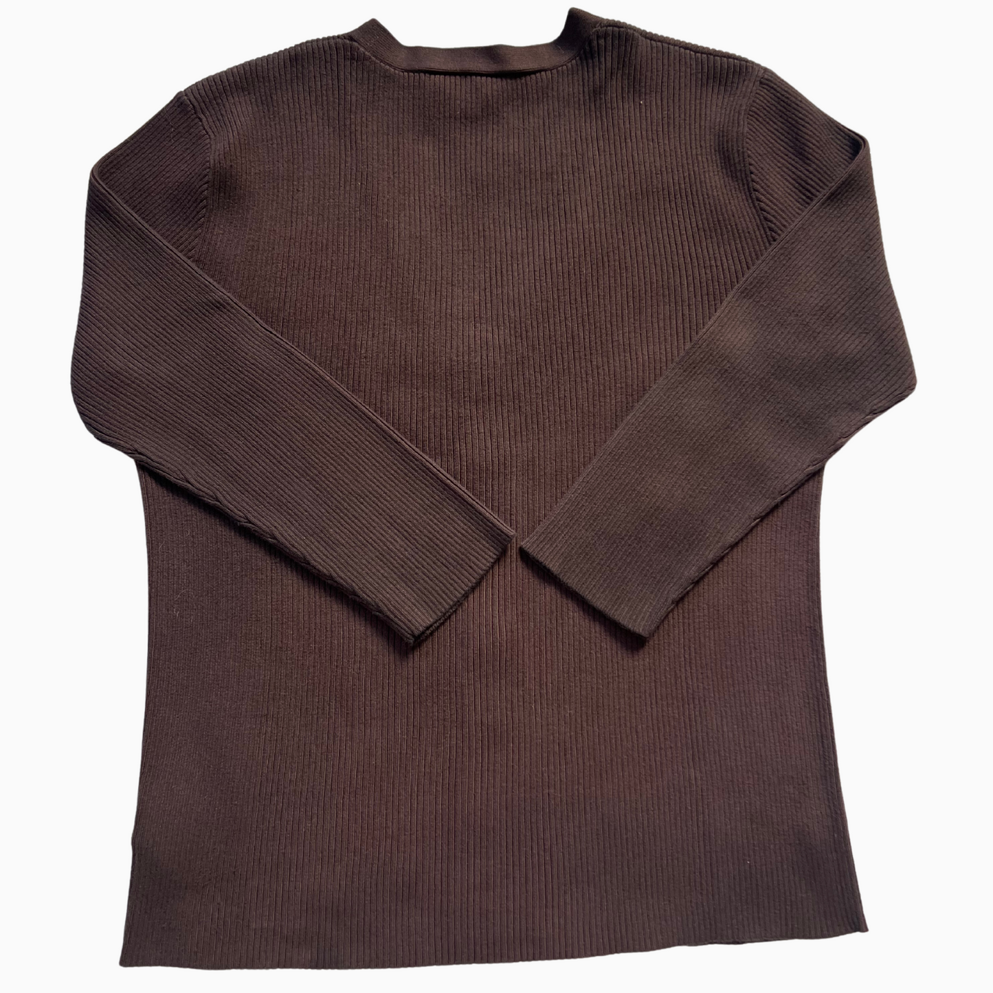 Rare & Vintage - Pull boutonnée Ralph Lauren marron Made in Hong-Kong pour femmes - taille S