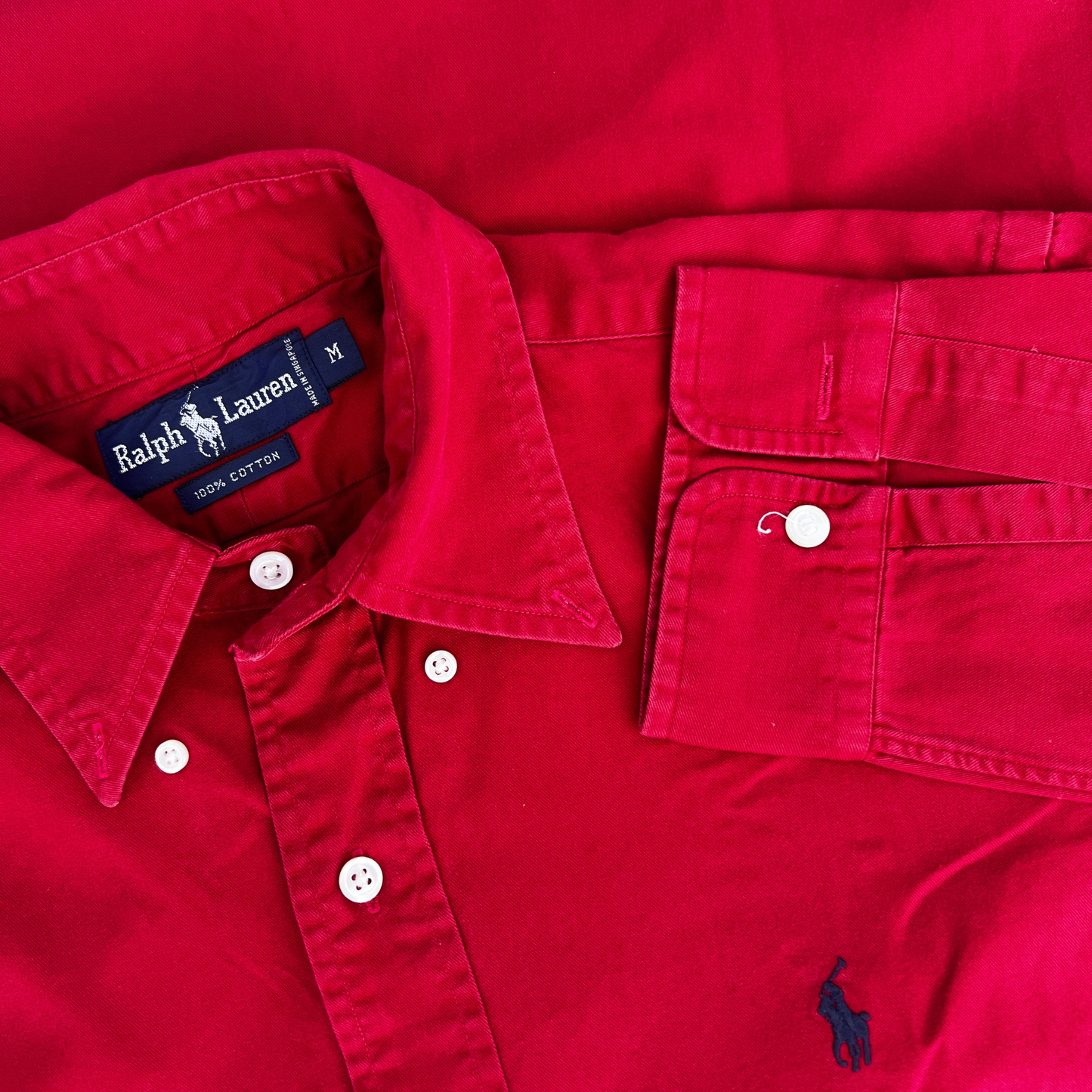 Chemise Ralph Lauren rouge coupe regular pour hommes - taille M