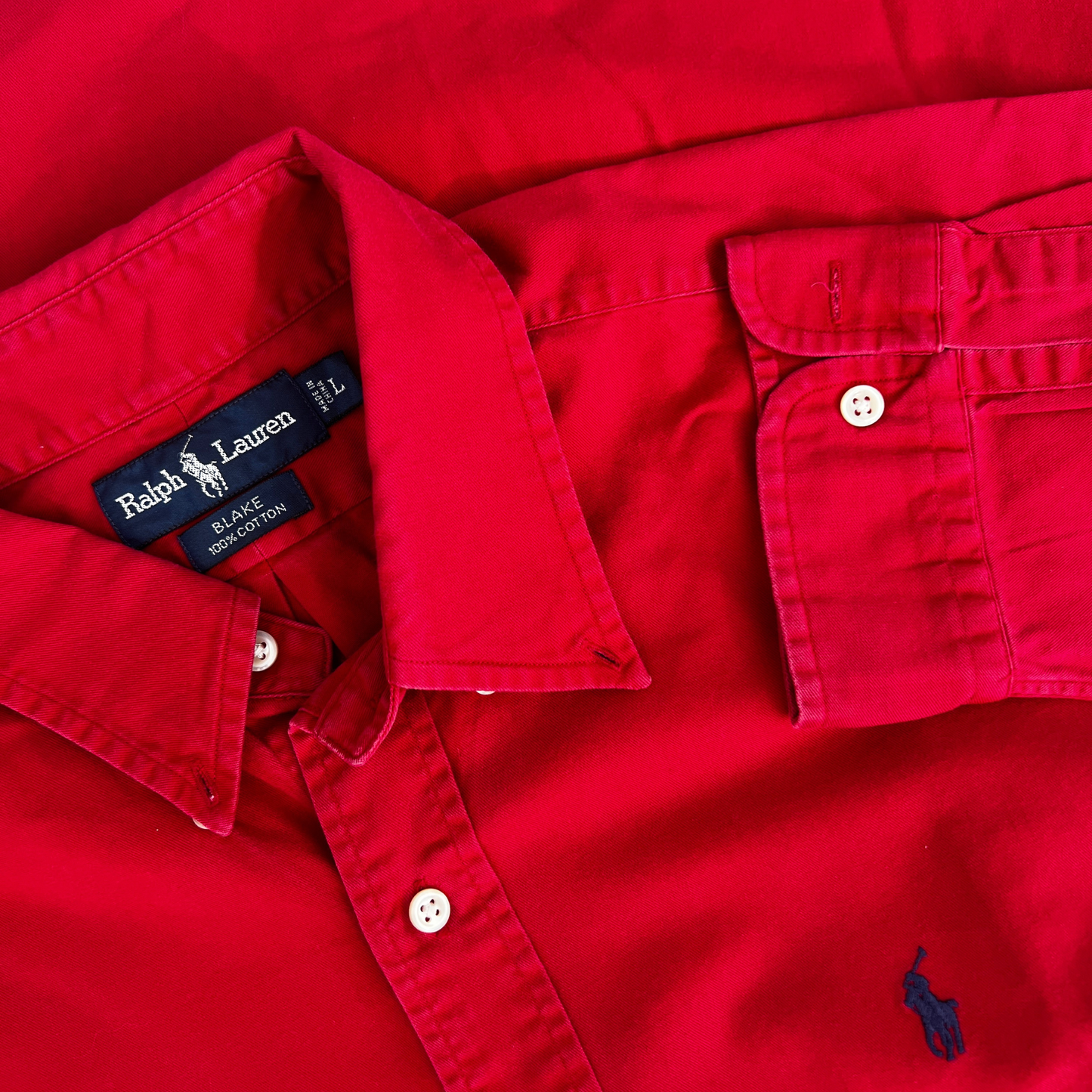 Chemise Ralph Lauren rouge coupe regular pour hommes - taille L