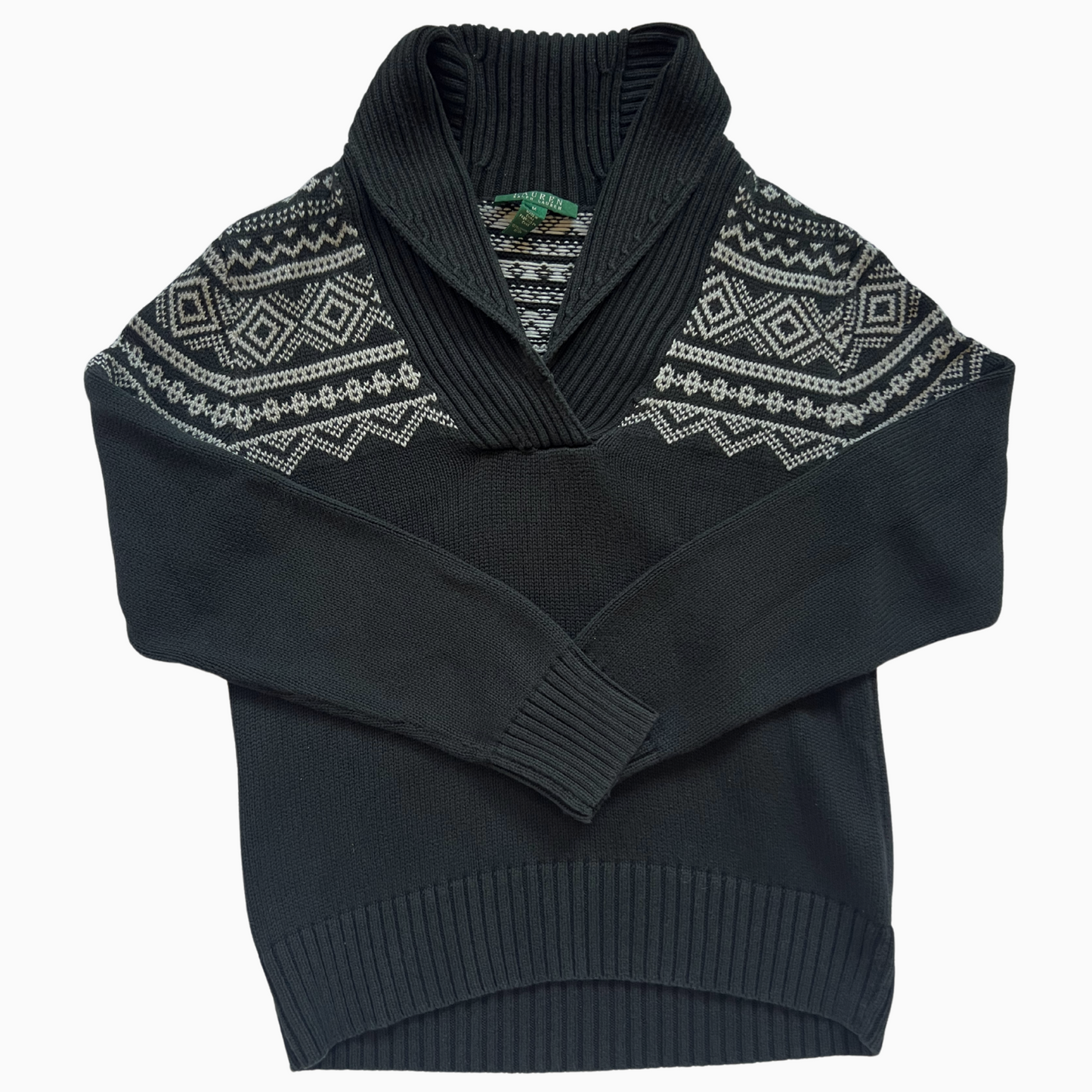Pull Ralph Lauren col chale noir pour femmes - taille M