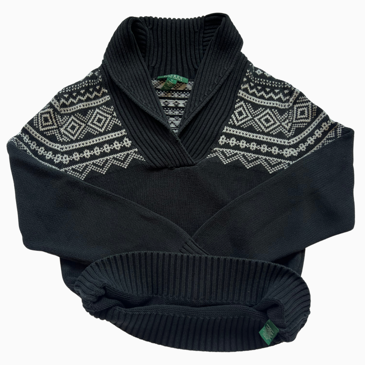 Pull Ralph Lauren col chale noir pour femmes - taille M