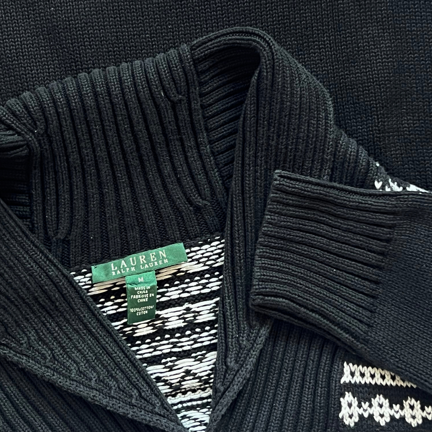 Pull Ralph Lauren col chale noir pour femmes - taille M