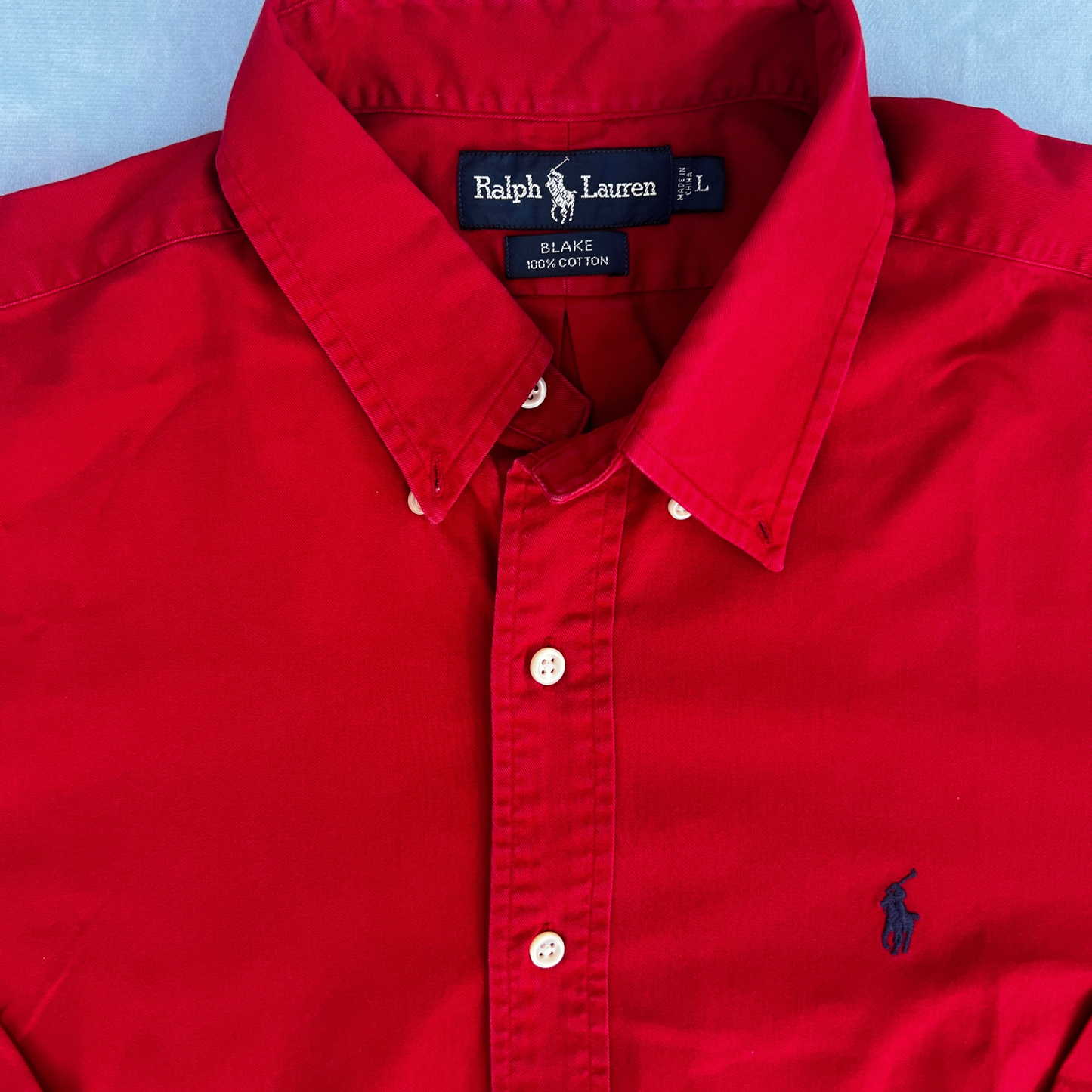 Chemise Ralph Lauren rouge coupe regular pour hommes - taille L