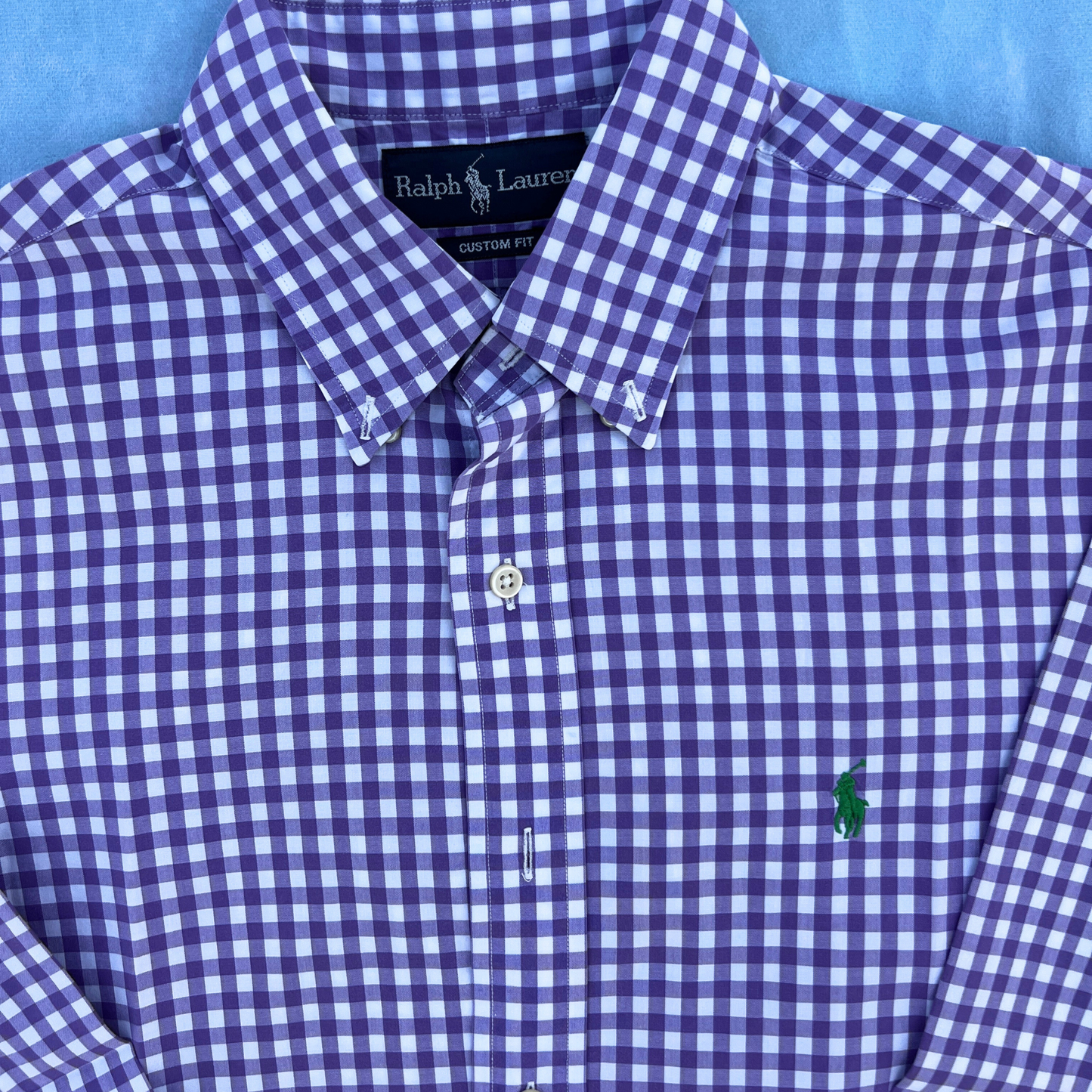 Rare & Vintage - Chemise Ralph Lauren carreaux custom fit pour hommes - taille M