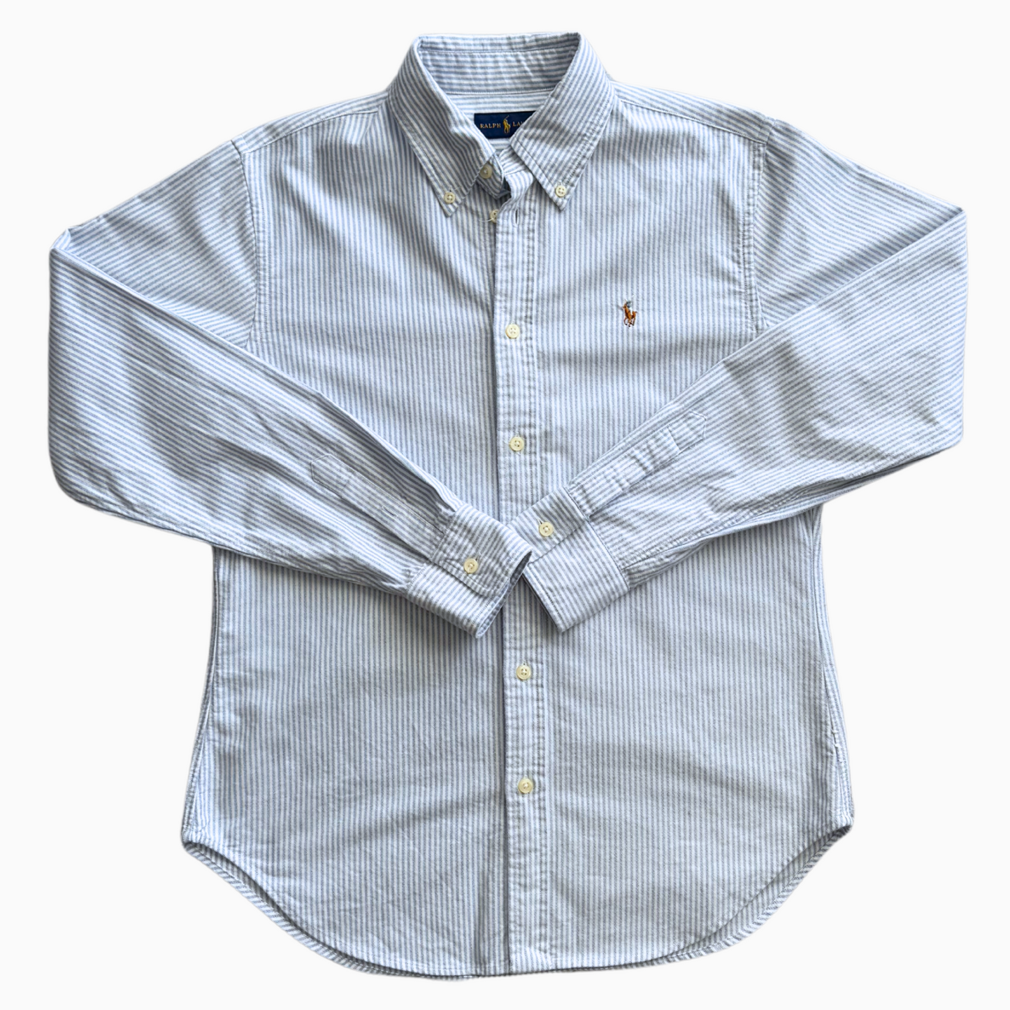 Chemise Ralph Lauren pour hommes - Blanc rayé en bleu - Taille S