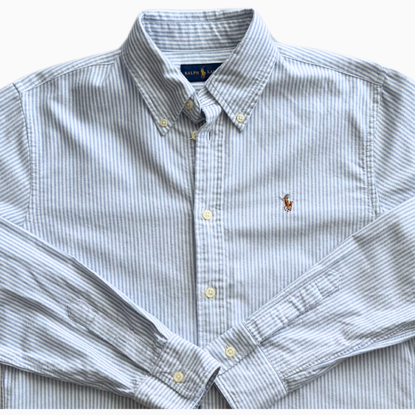 Chemise Ralph Lauren pour hommes - Blanc rayé en bleu - Taille S