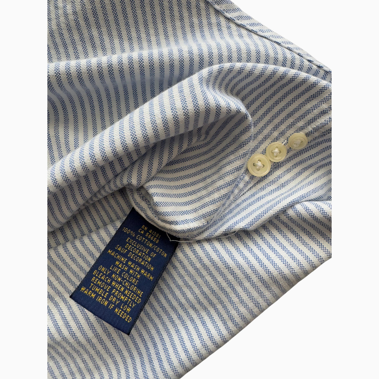 Chemise Ralph Lauren pour hommes - Blanc rayé en bleu - Taille S