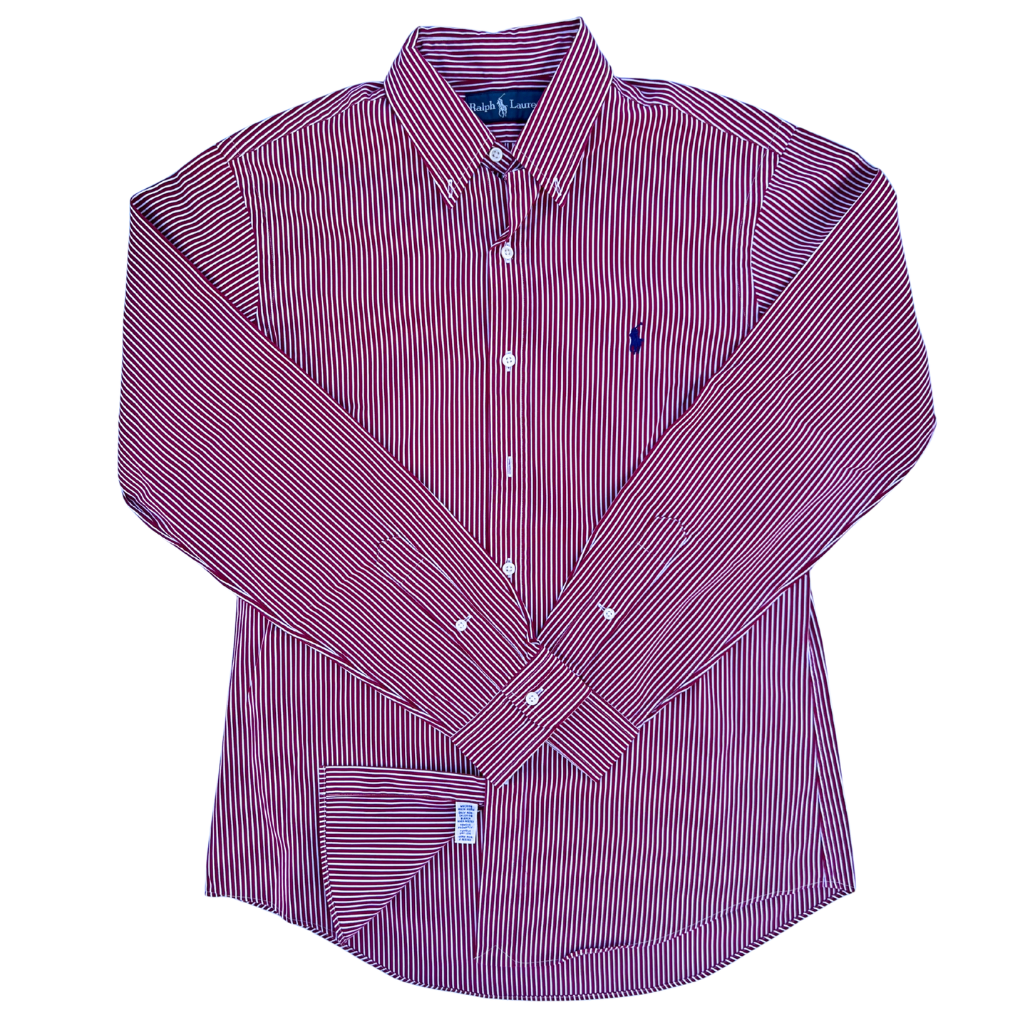 Chemise Ralph Lauren rayé en grenat custom fit pour hommes - taille M