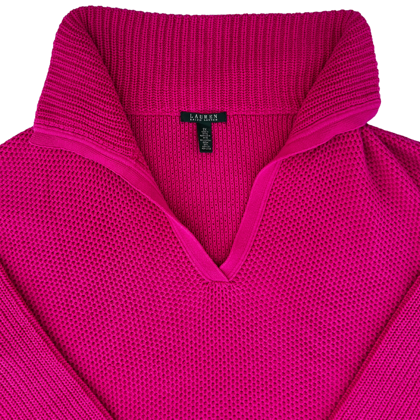 Pull Ralph Lauren rose manches 3/4 pour femmes - taille XL/XXL