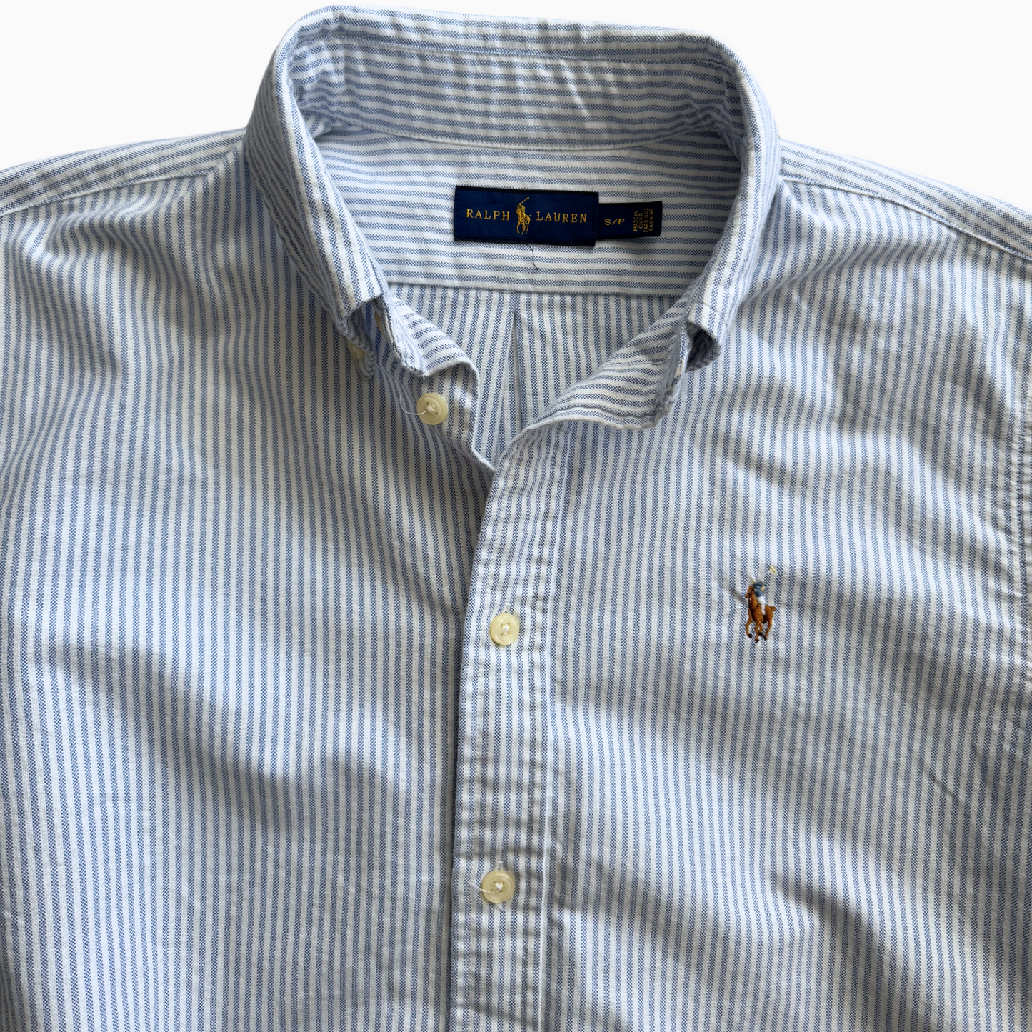 Chemise Ralph Lauren pour hommes - Blanc rayé en bleu - Taille S