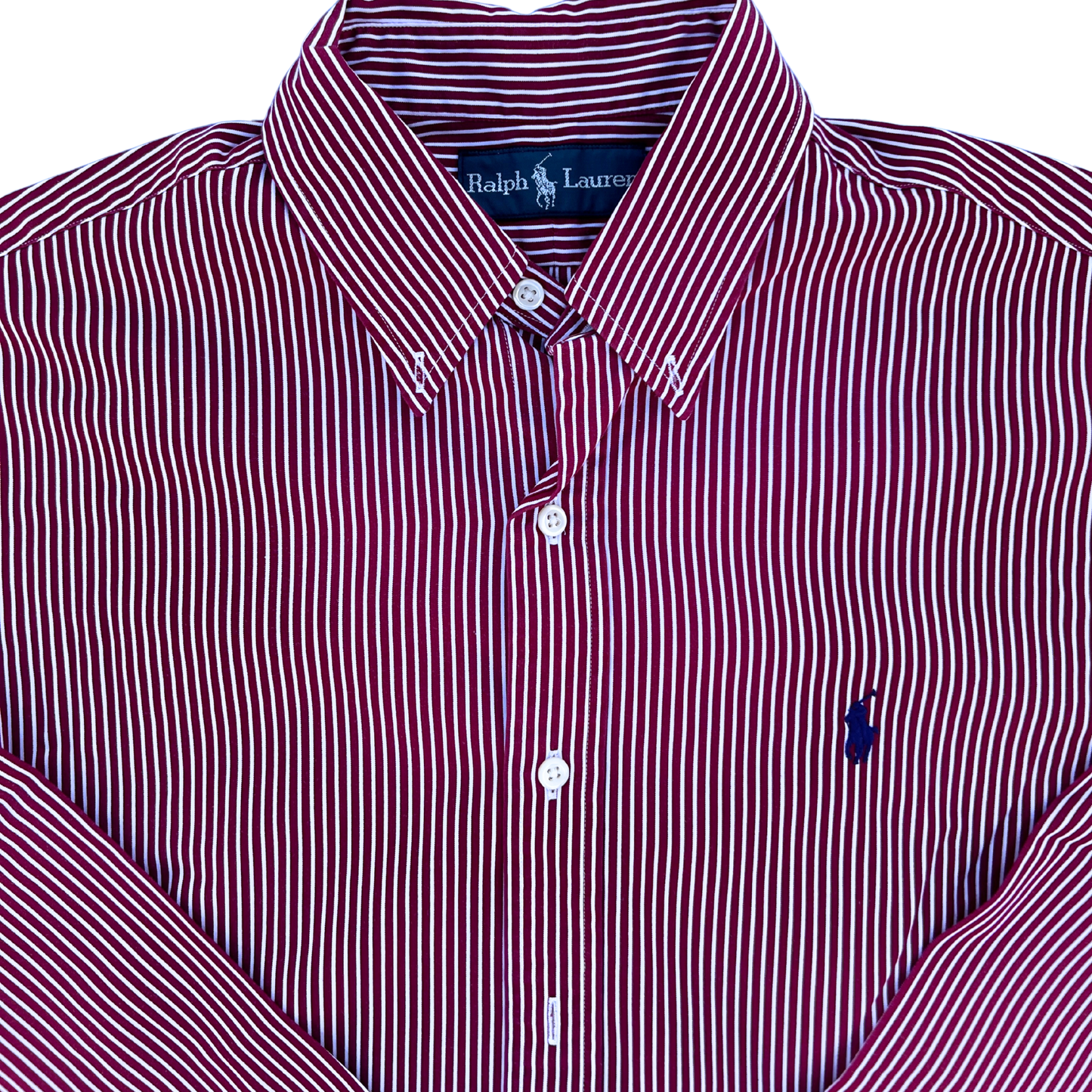 Chemise Ralph Lauren rayé en grenat custom fit pour hommes - taille M