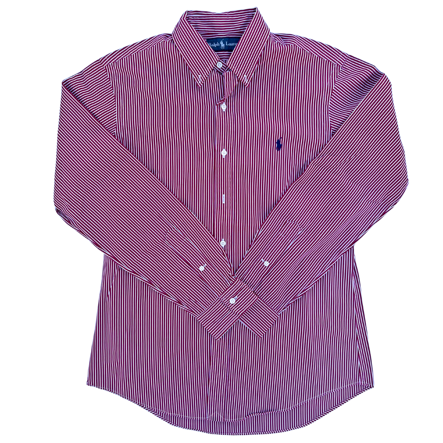 Chemise Ralph Lauren rayé en grenat custom fit pour hommes - taille M