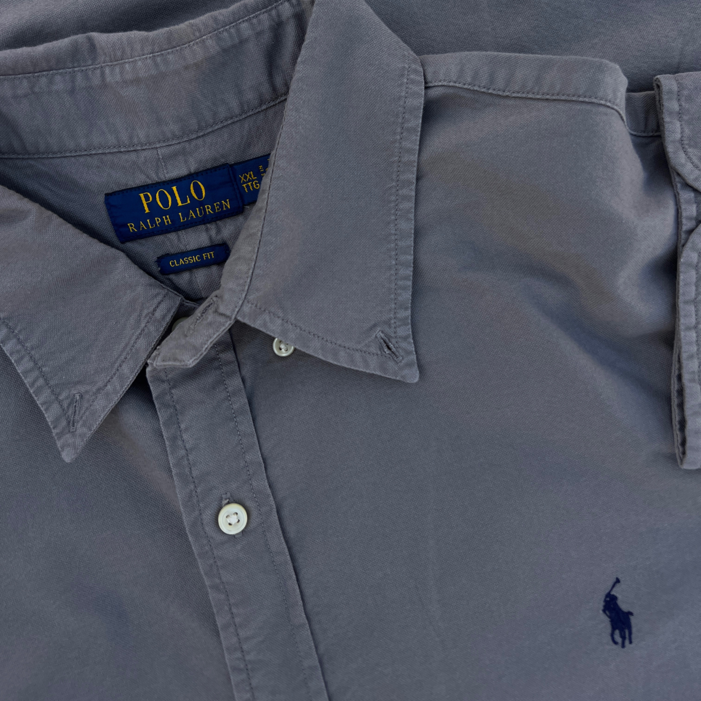 Chemise Ralph Lauren grise coupe regular pour hommes - taille XXL