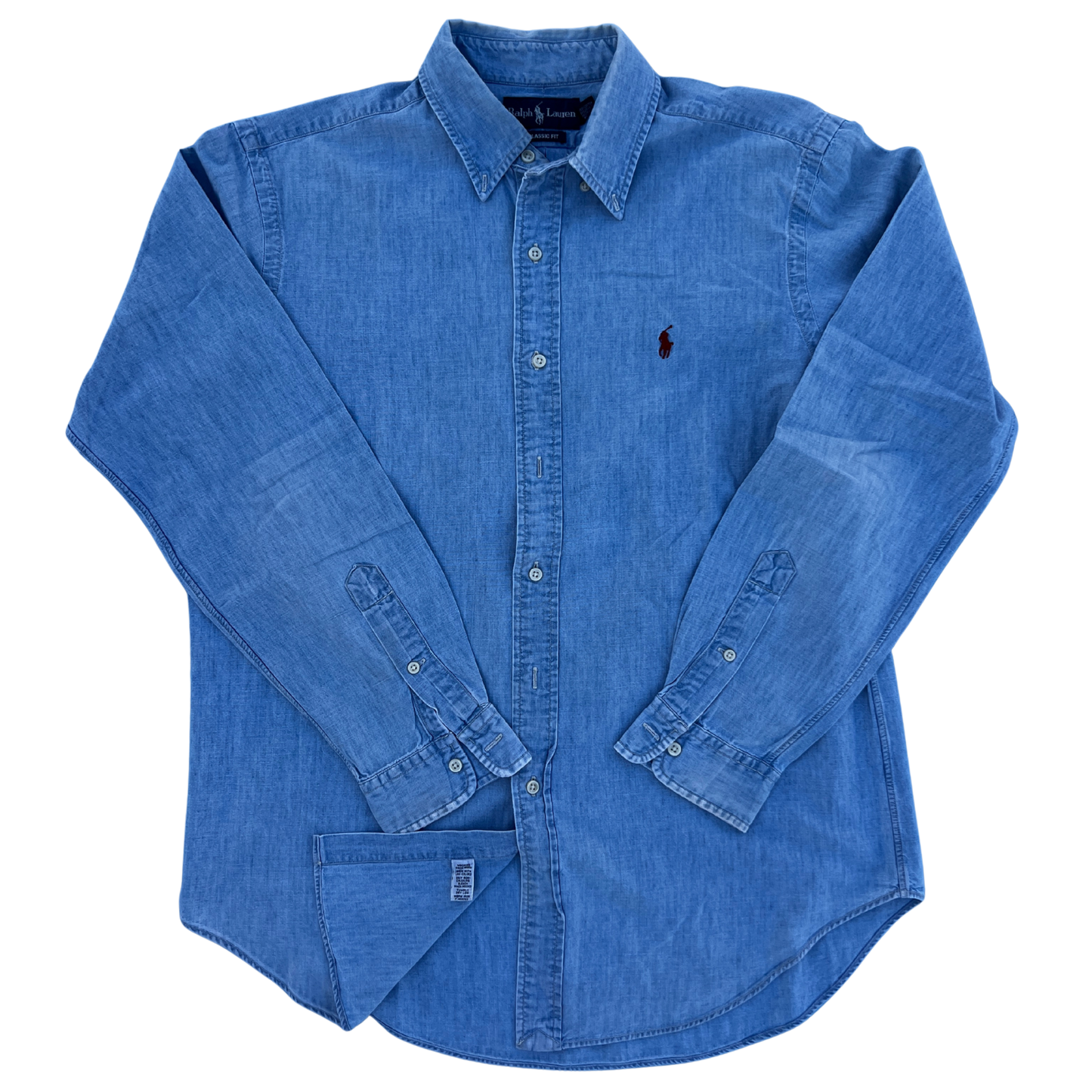Chemise Ralph Lauren bleu denim coupe regular pour hommes - taille L