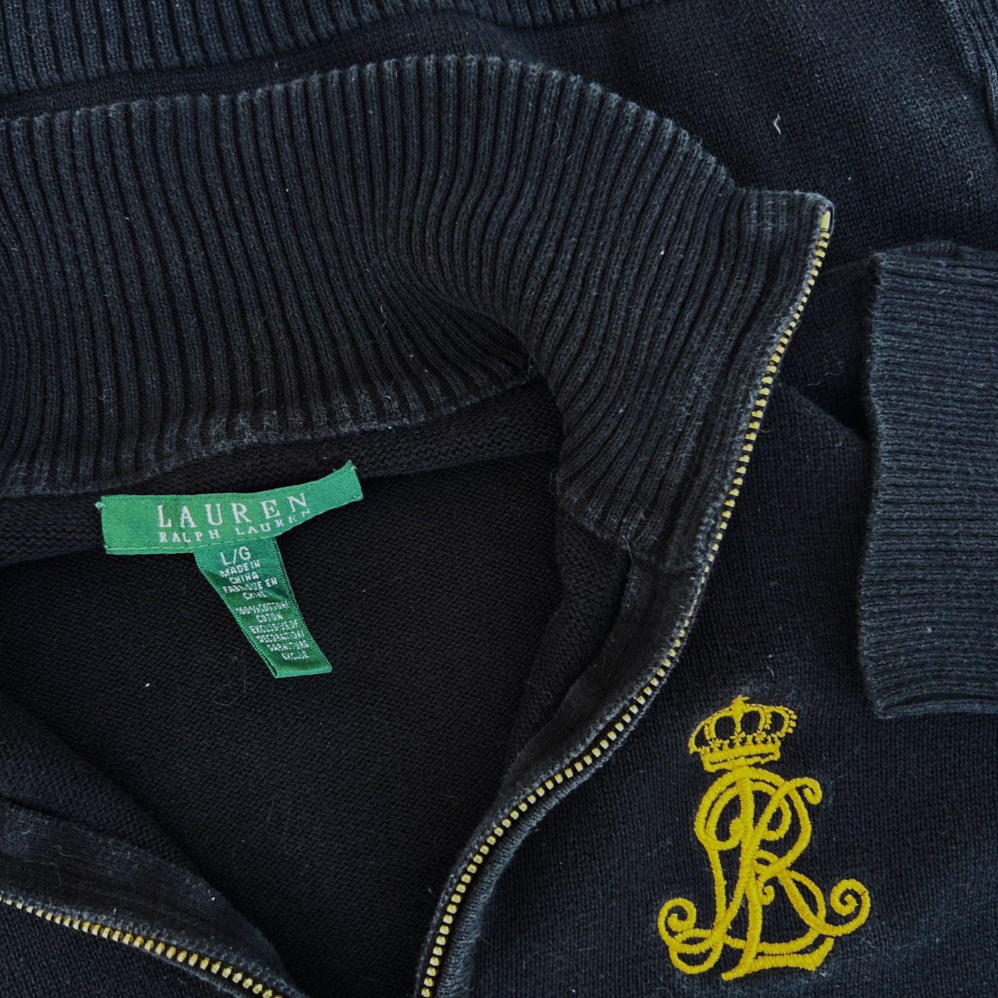 Pull Ralph Lauren logo brodé gold pour femmes - taille M/L