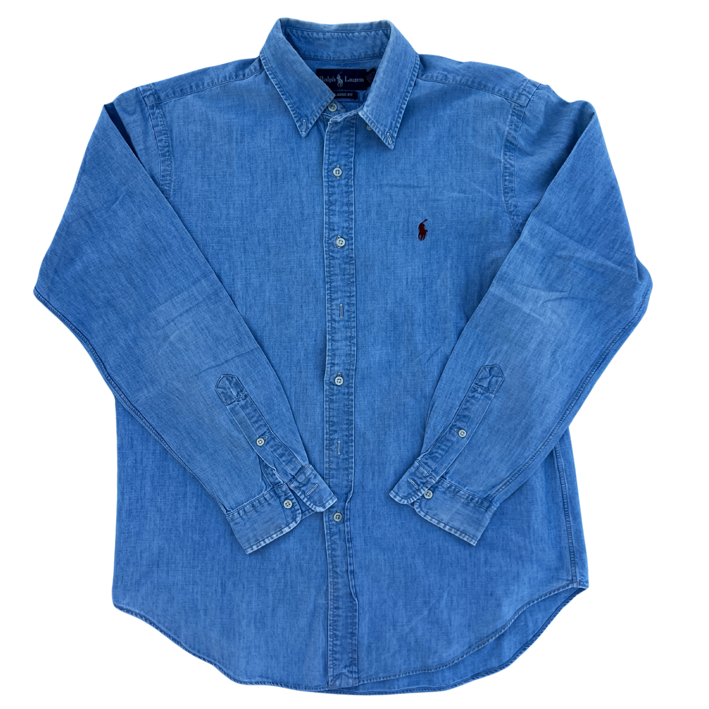 Chemise Ralph Lauren bleu denim coupe regular pour hommes - taille L