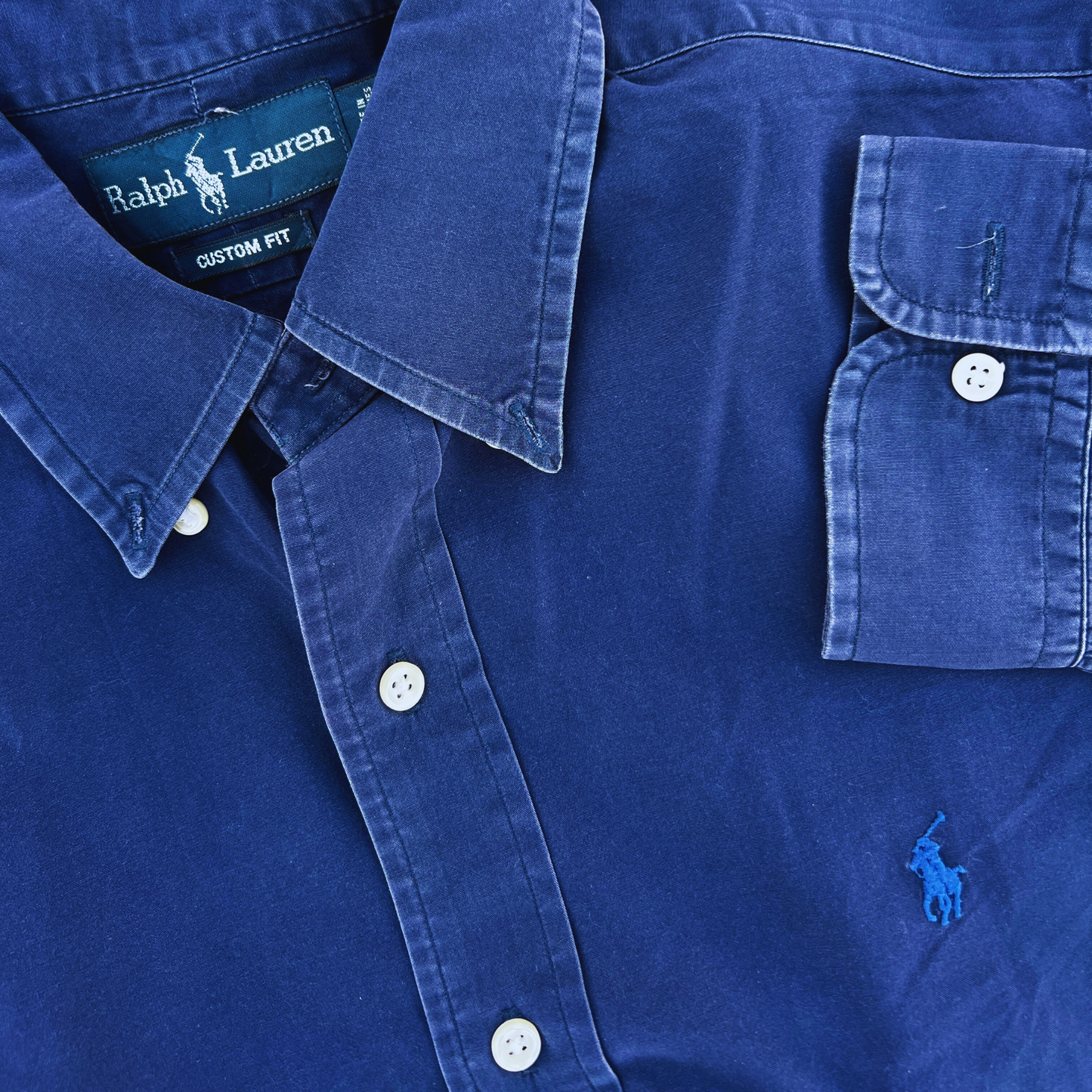 Chemise Ralph Lauren bleu foncé custom fit pour hommes - taille M