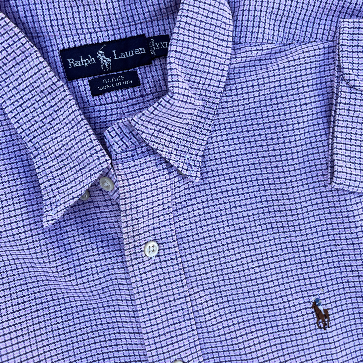 Rare & Vintage - Chemise Ralph Lauren mauve classic fit pour hommes - taille XXL
