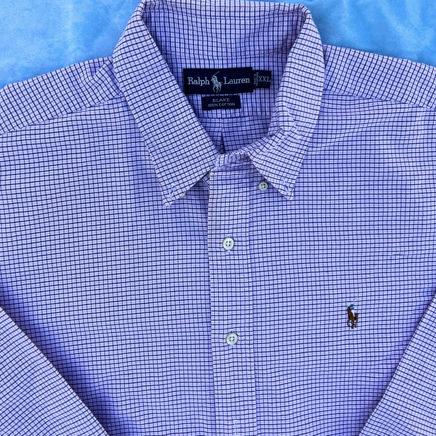 Rare & Vintage - Chemise Ralph Lauren mauve classic fit pour hommes - taille XXL