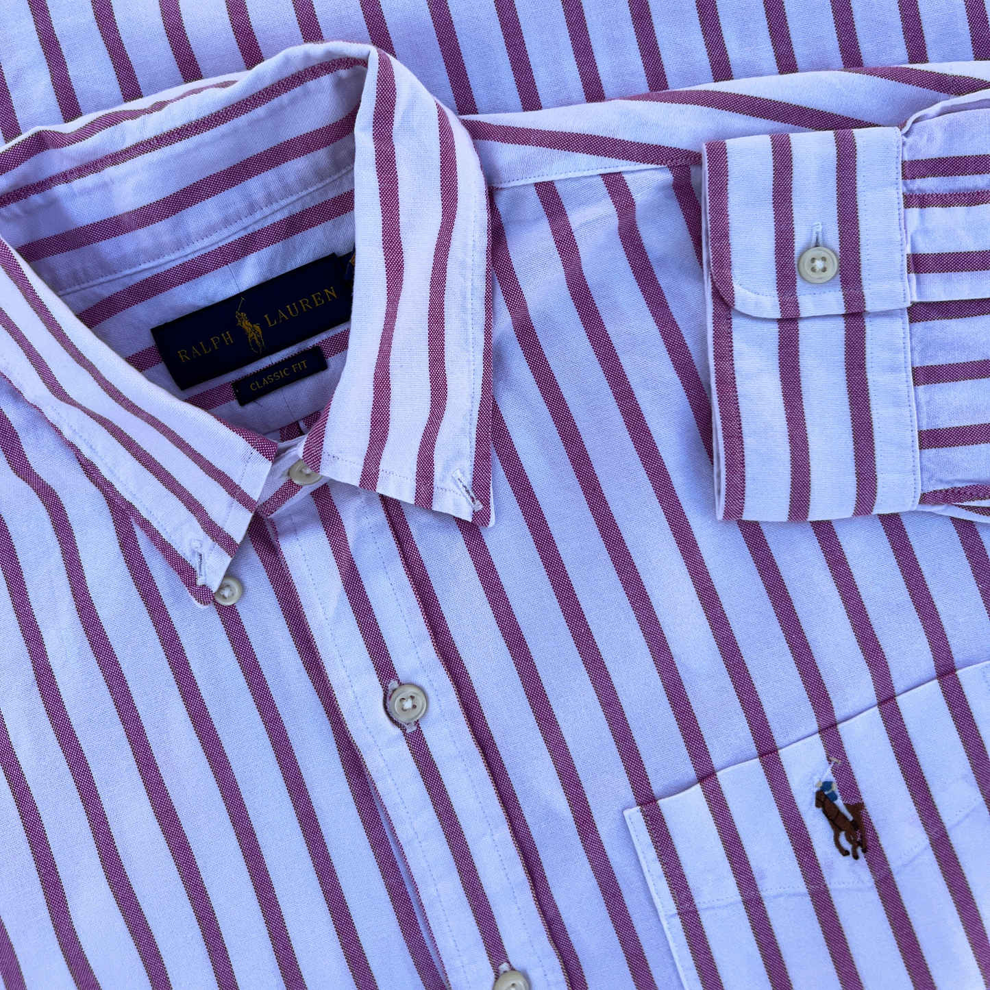 Chemise Ralph Lauren rayé coupe regular pour hommes - taille M