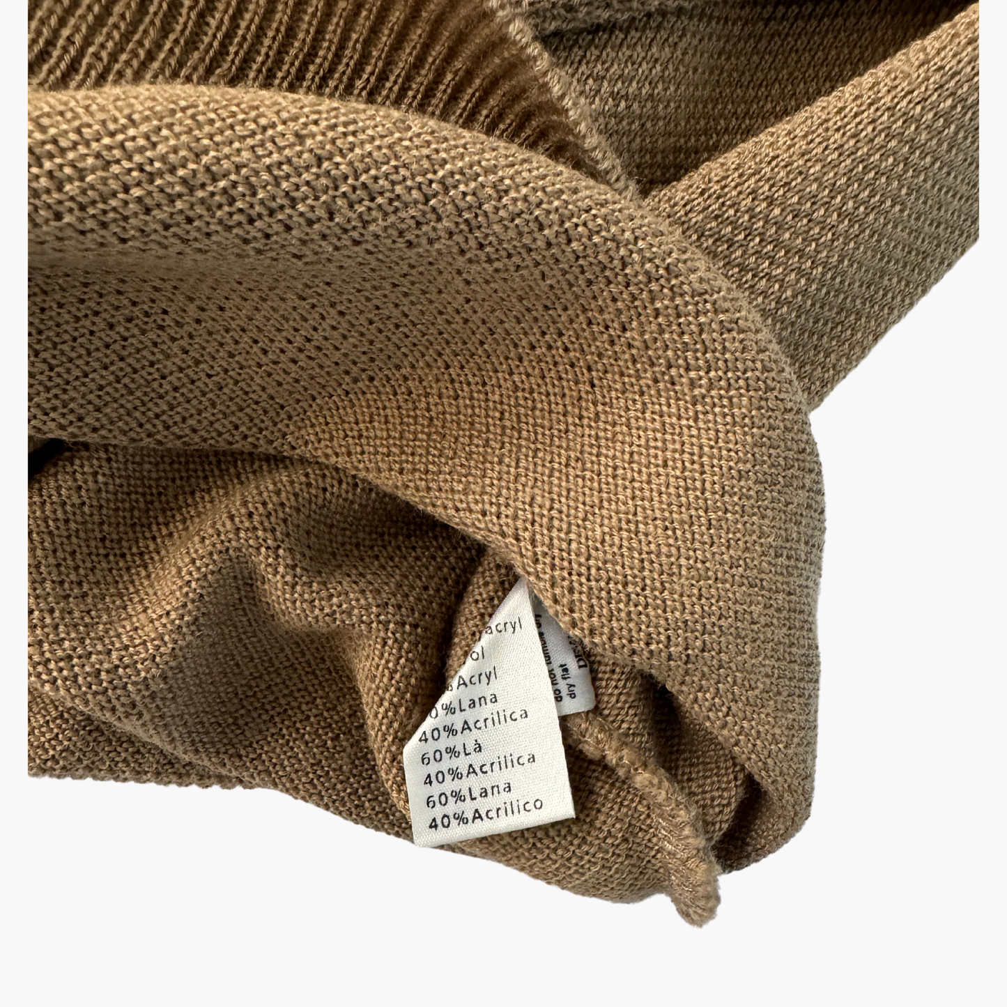 Vintage Pull marron Lacoste col V 100% laine - taille XXL