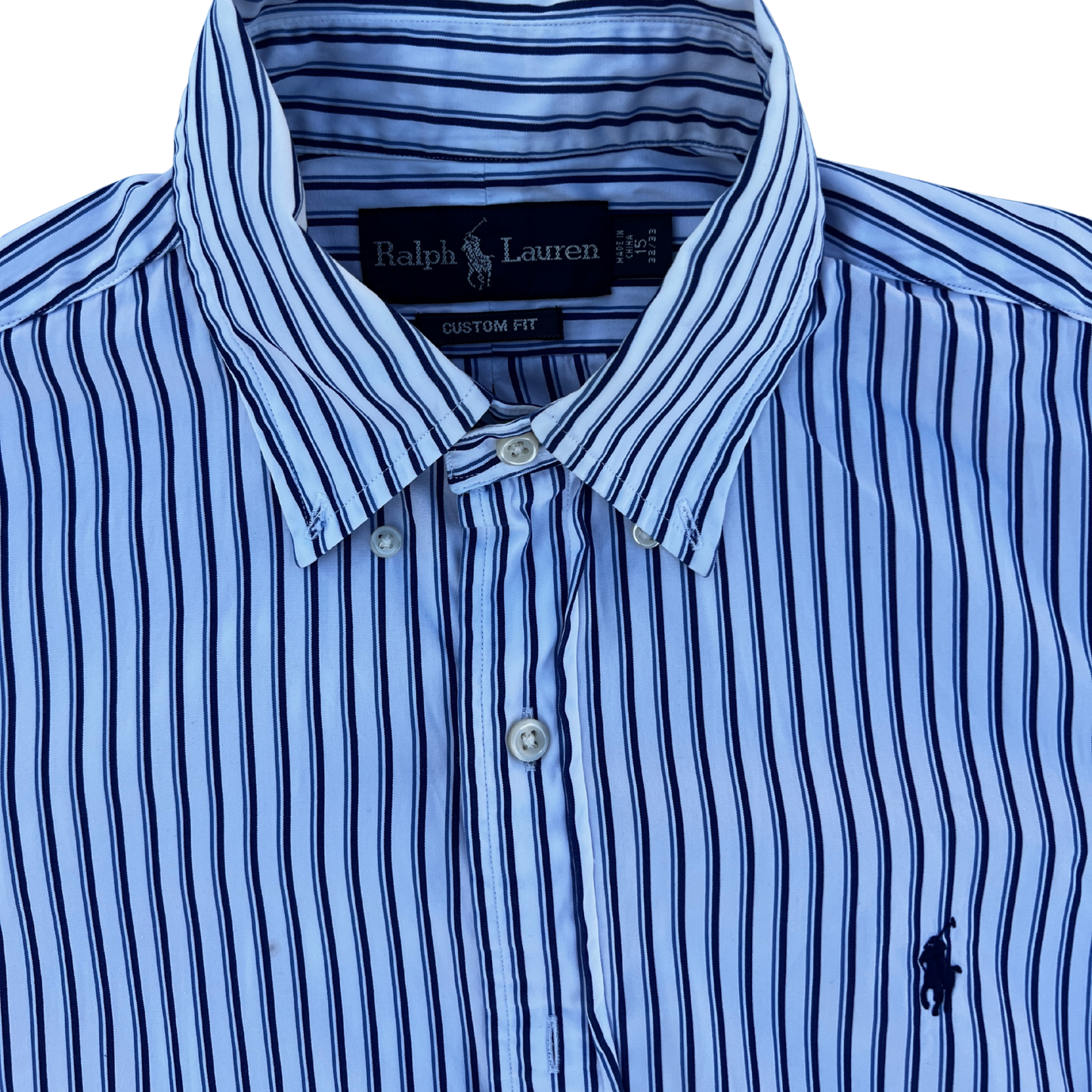 Chemise Ralph Lauren blanche rayée custom fit pour hommes - Taille M