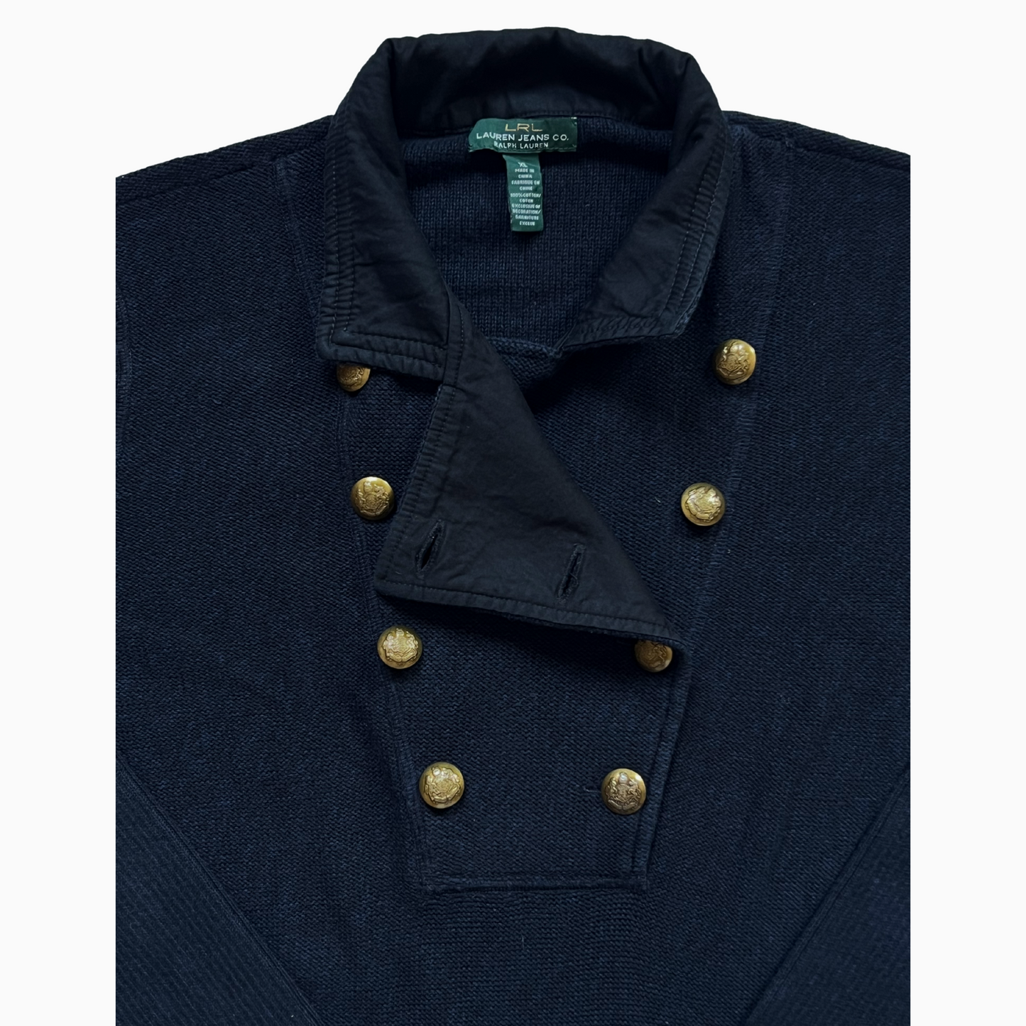 Rare & Vintage - Robe boutonnée Ralph Lauren bleu foncé pour femmes - taille L/XL