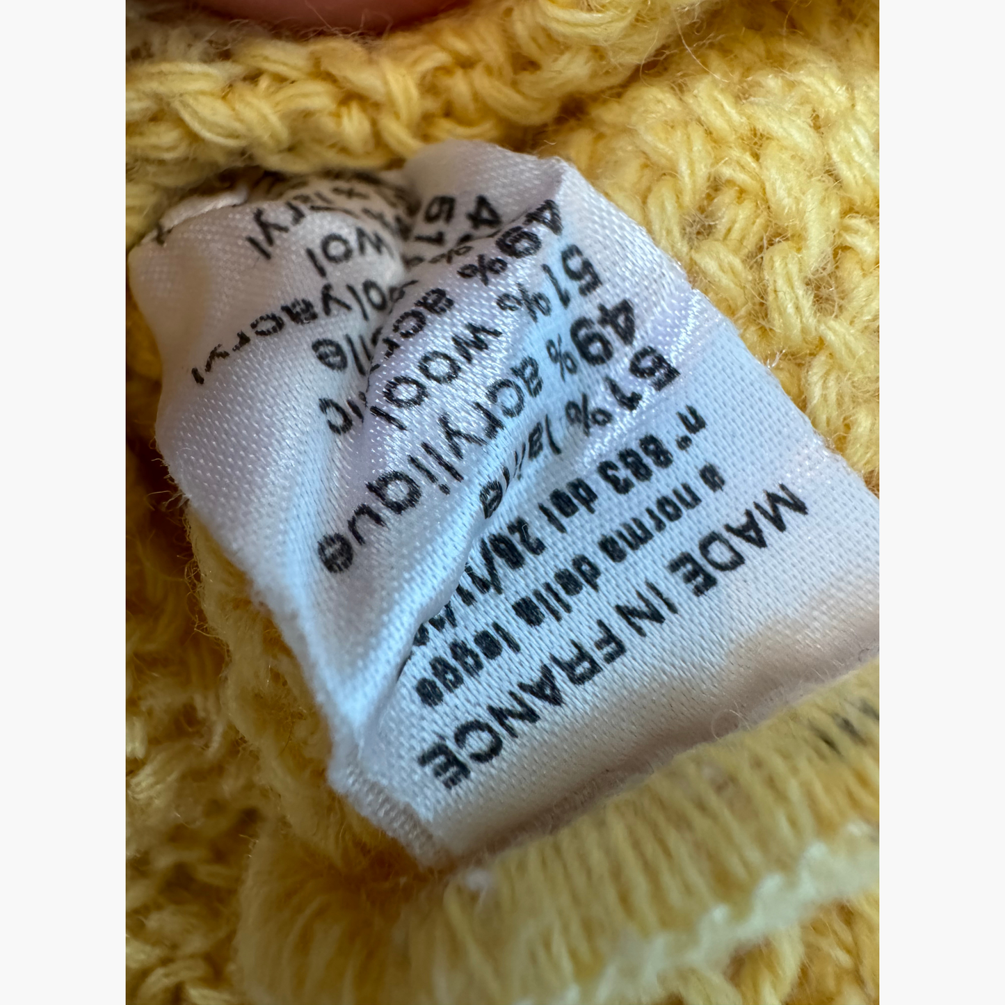 Rare & Vintage - Col roulé Lacoste Jaune en laine - taille M/L
