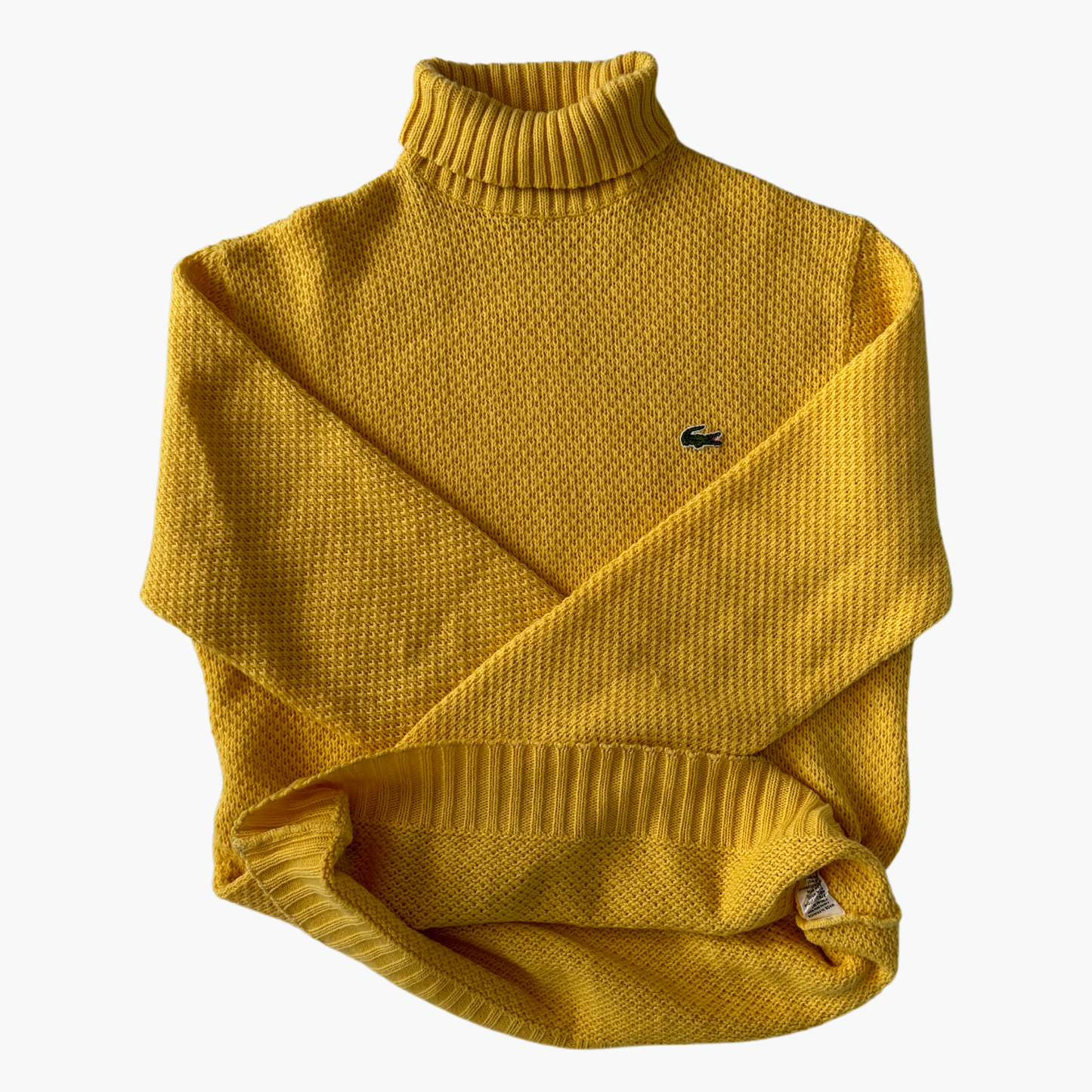 Rare & Vintage - Col roulé Lacoste Jaune en laine - taille M/L