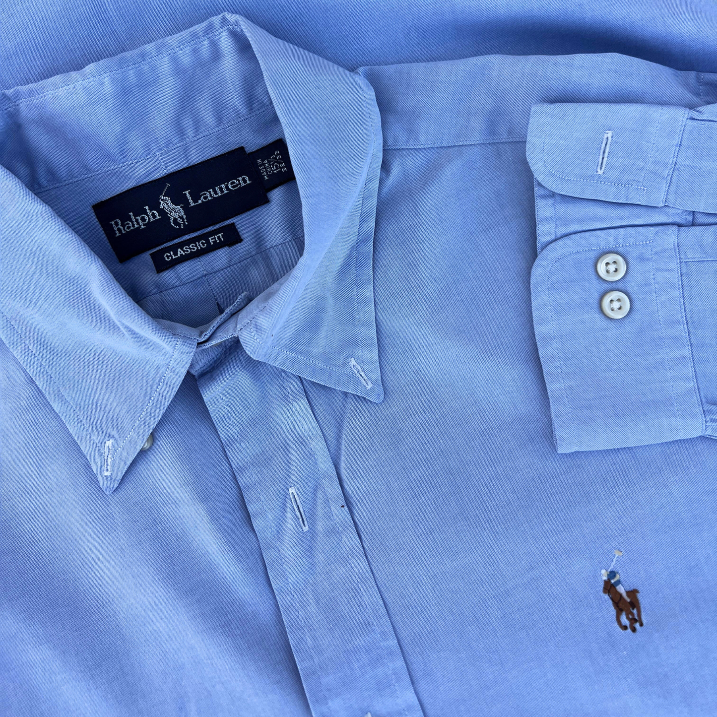 Chemise Ralph Lauren bleu coupe regular pour hommes - Taille L