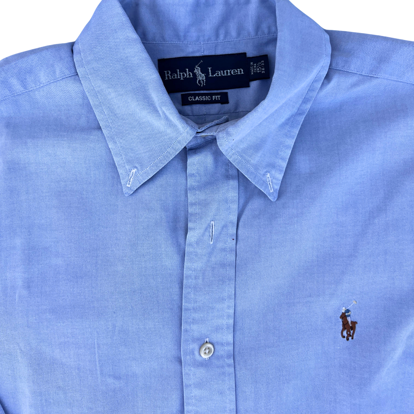 Chemise Ralph Lauren bleu coupe regular pour hommes - Taille L