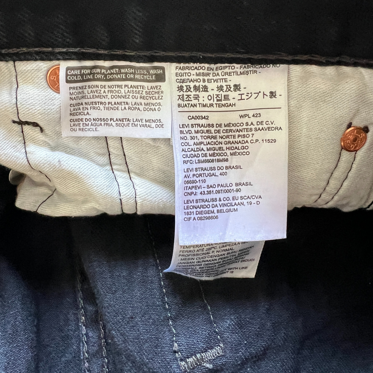 Jeans Levi's® 501® pour hommes Noir- taille W36 L34