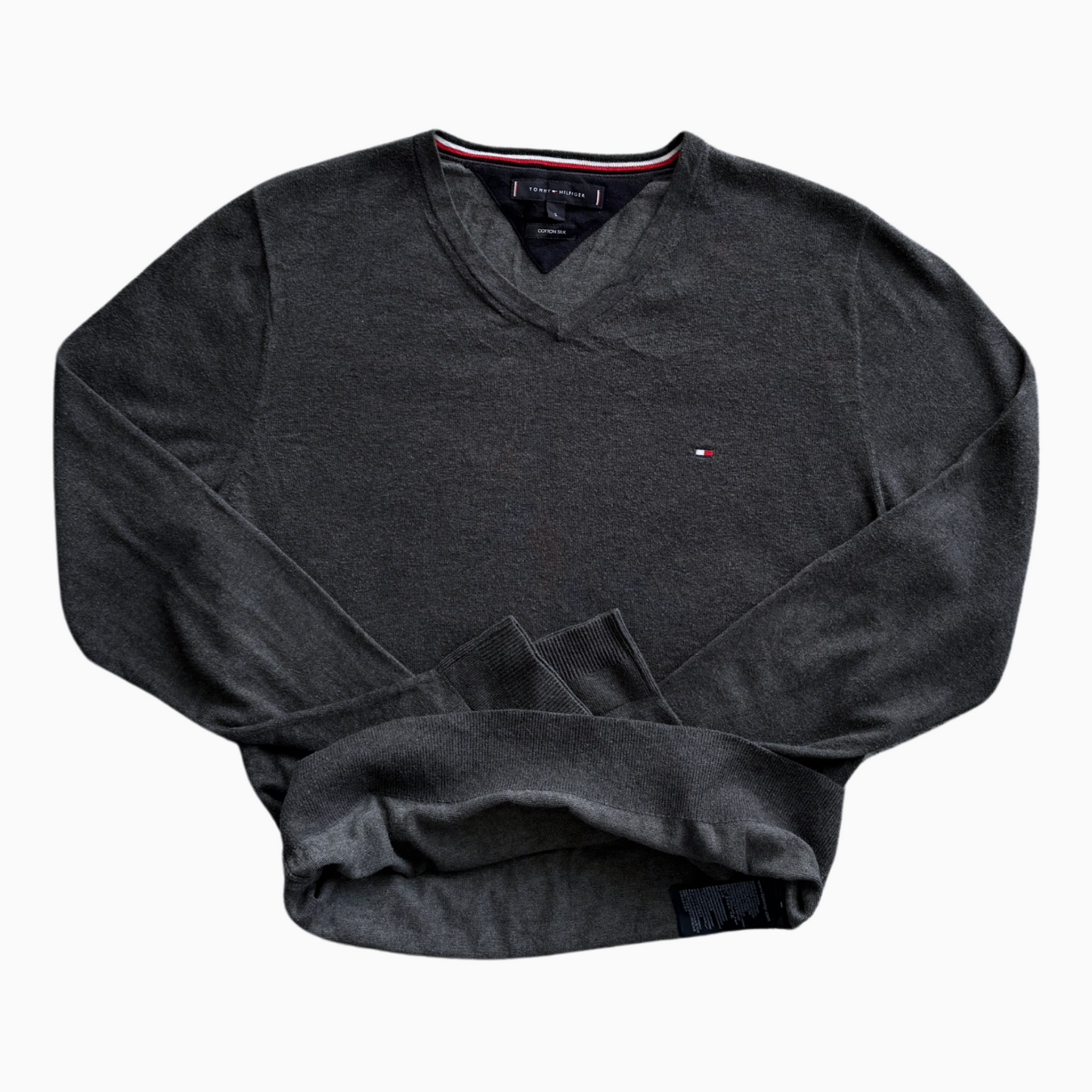 Pull Tommy Hilfiger col V cotton silk - taille S