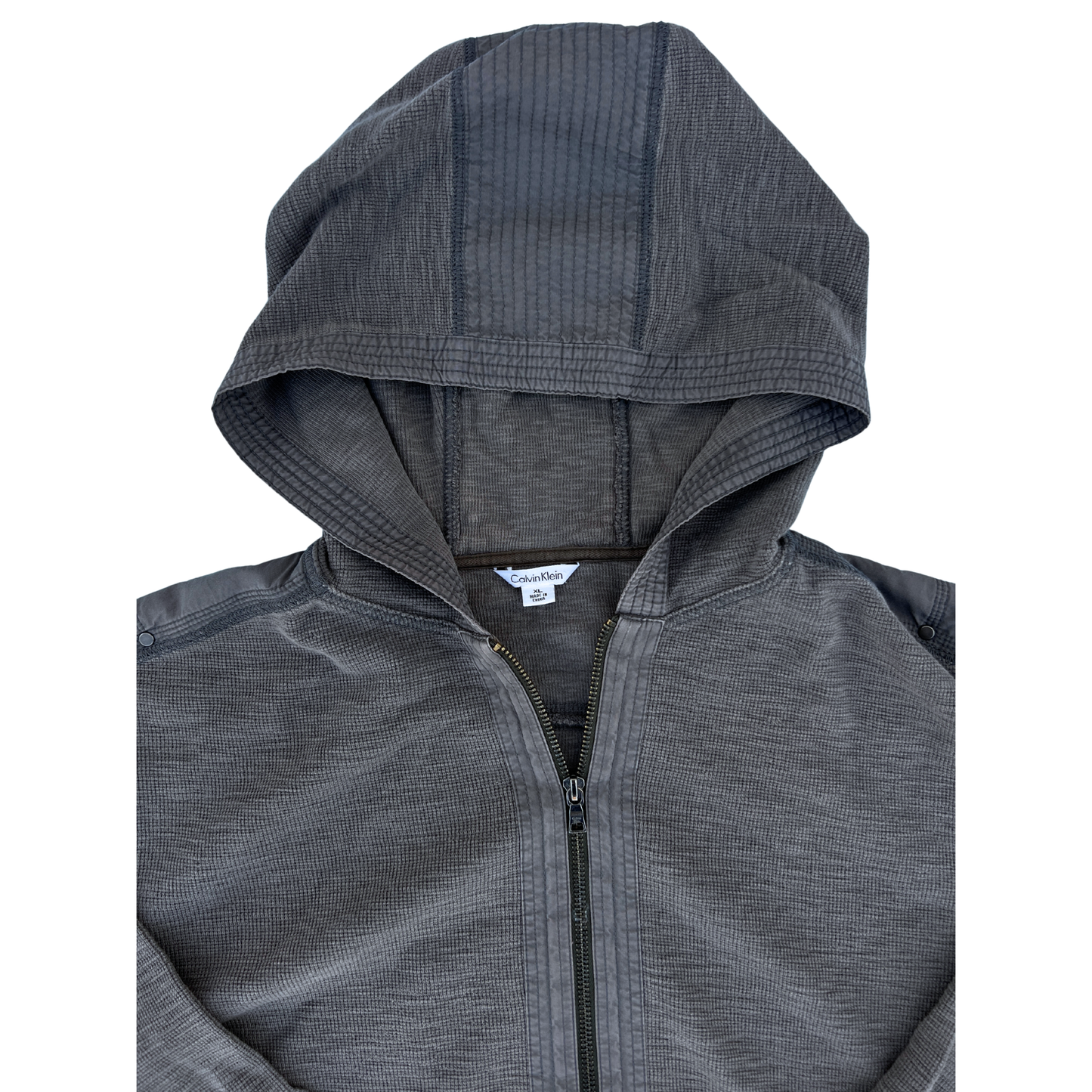 Pull Calvin Klein gris full zip pour hommes - taille XL