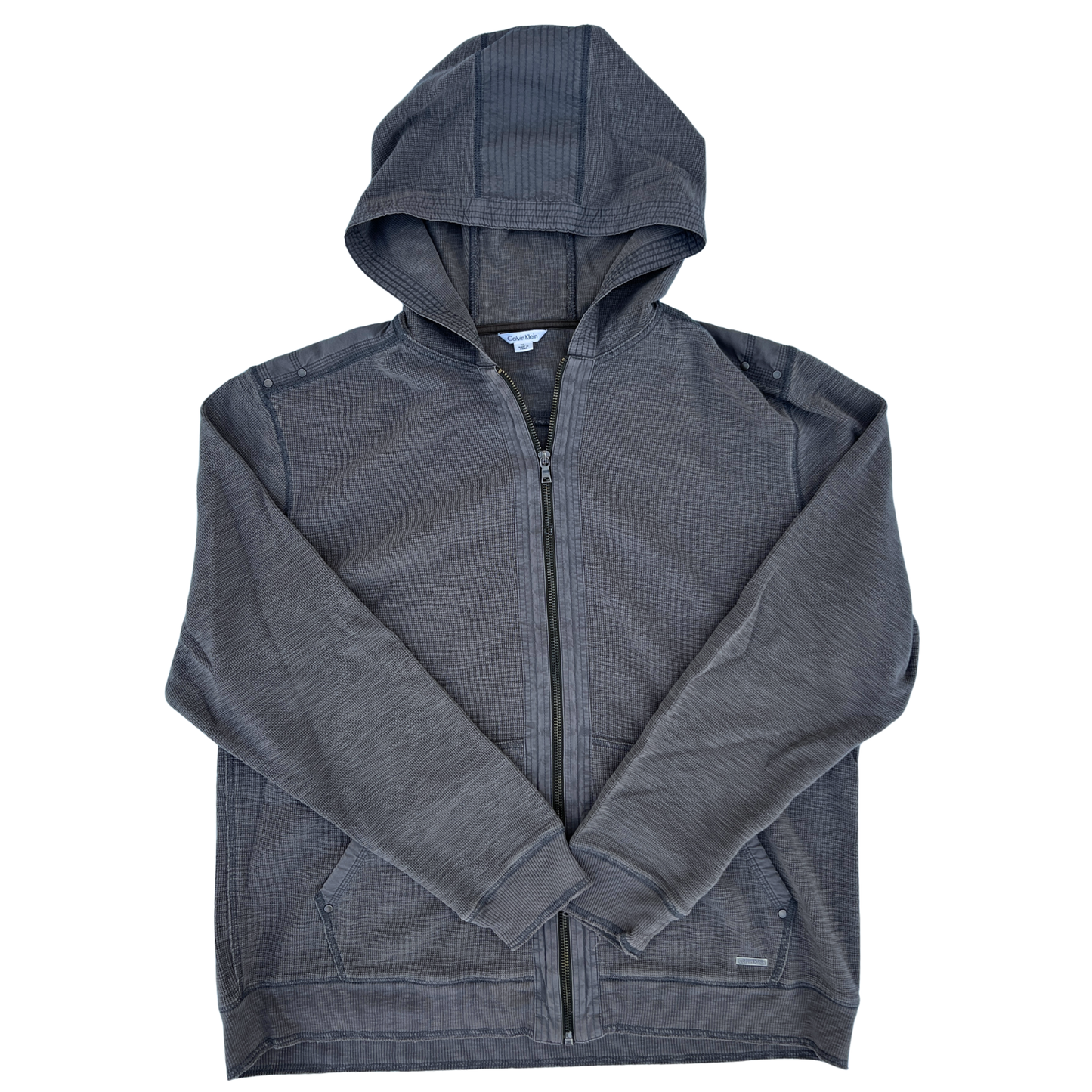 Pull Calvin Klein gris full zip pour hommes - taille XL
