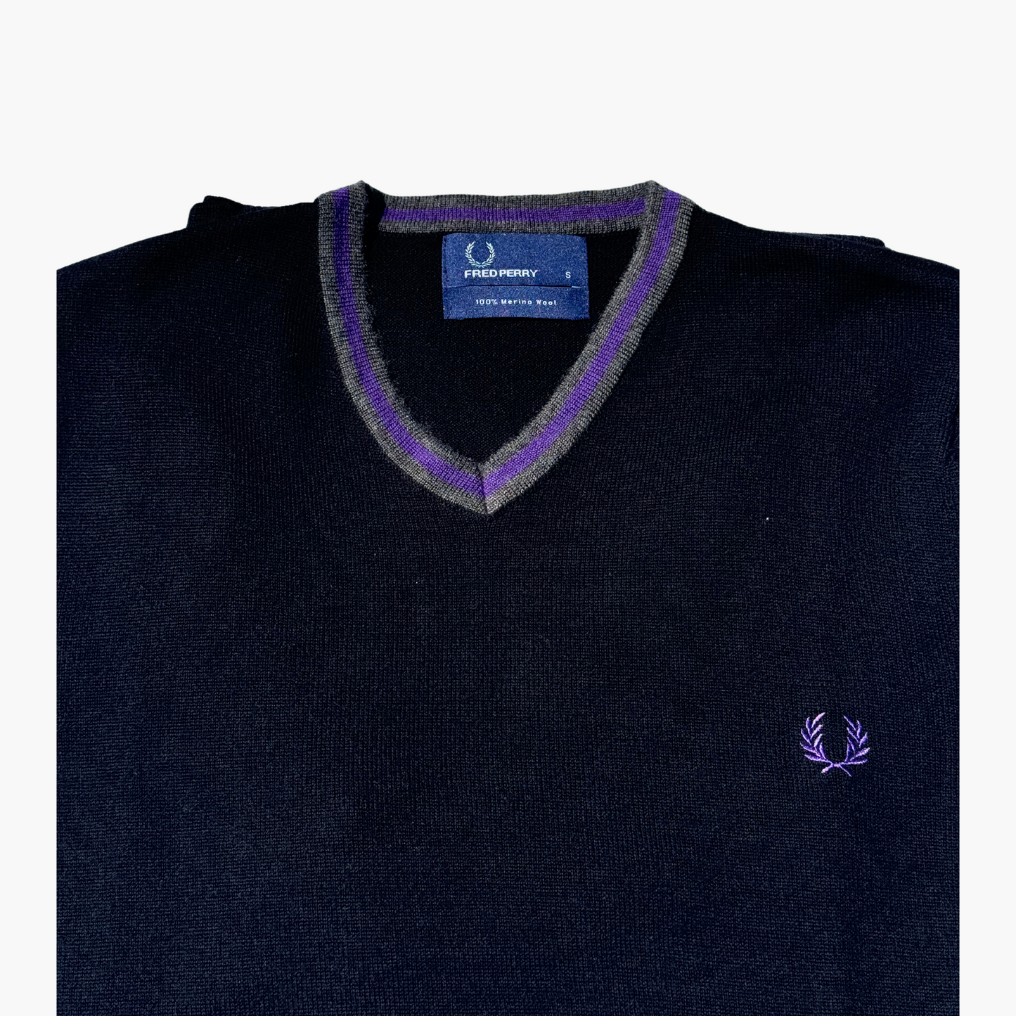 Pull FRED PERRY 100% laine mérinos - taille S