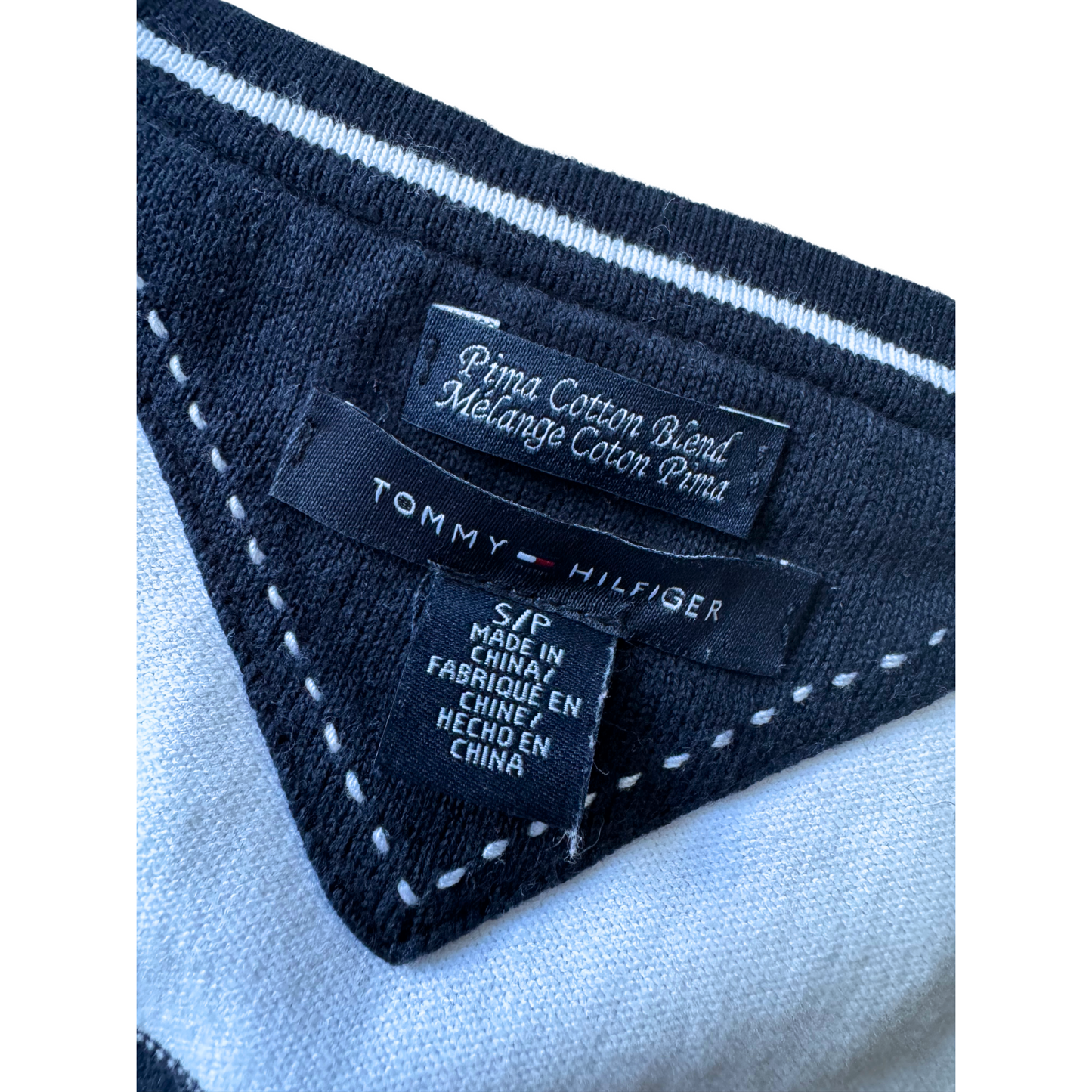 Pull col V Tommy Hilfiger en coton Pima - taille S