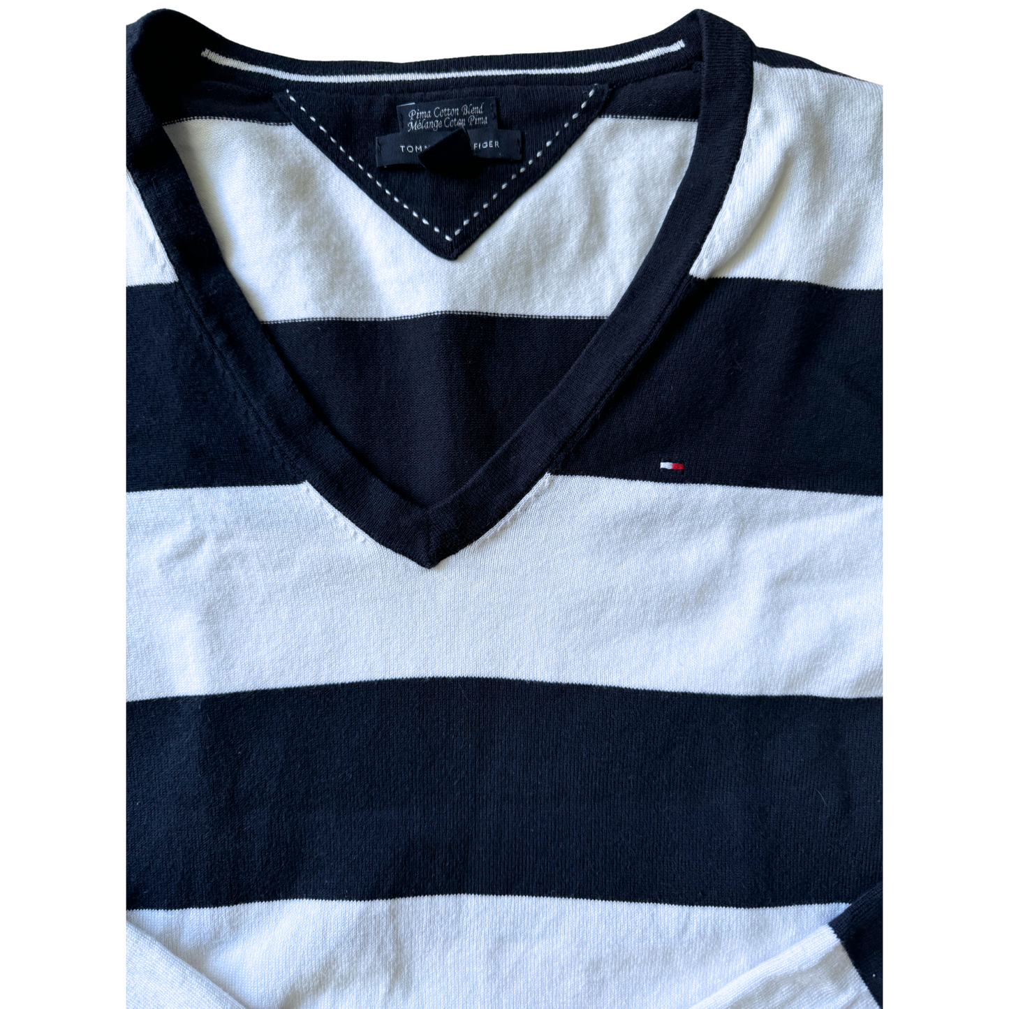 Pull col V Tommy Hilfiger en coton Pima - taille S