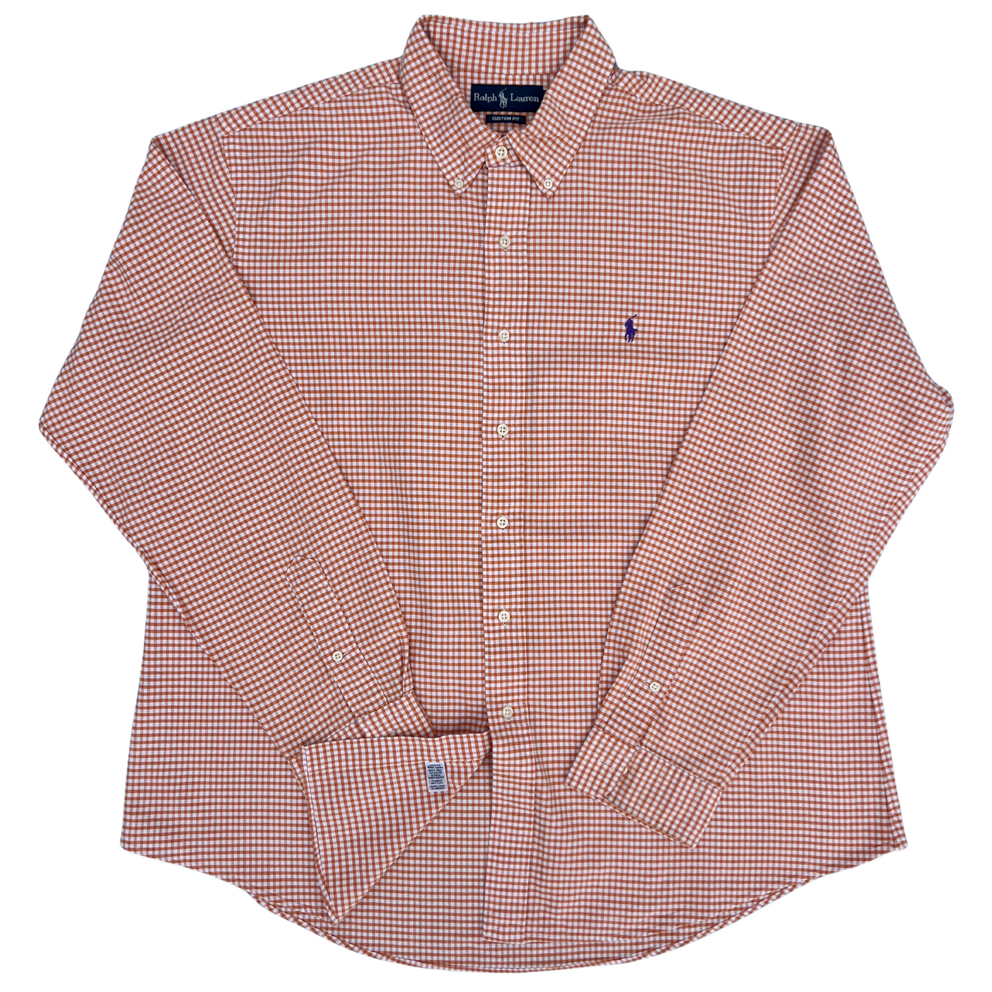 Chemise Ralph Lauren pour hommes Blanche petits carreaux oranges - taille XXL (fits XL)