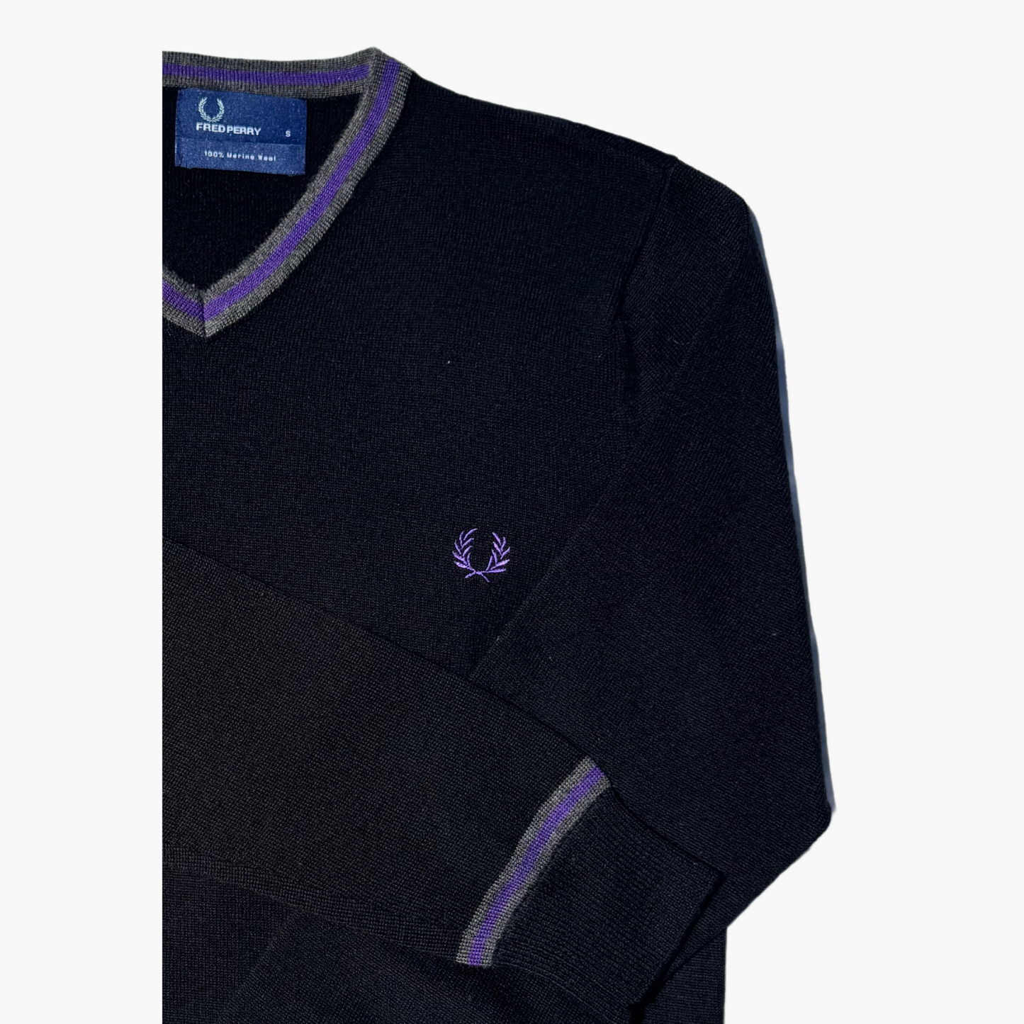 Pull FRED PERRY 100% laine mérinos - taille S