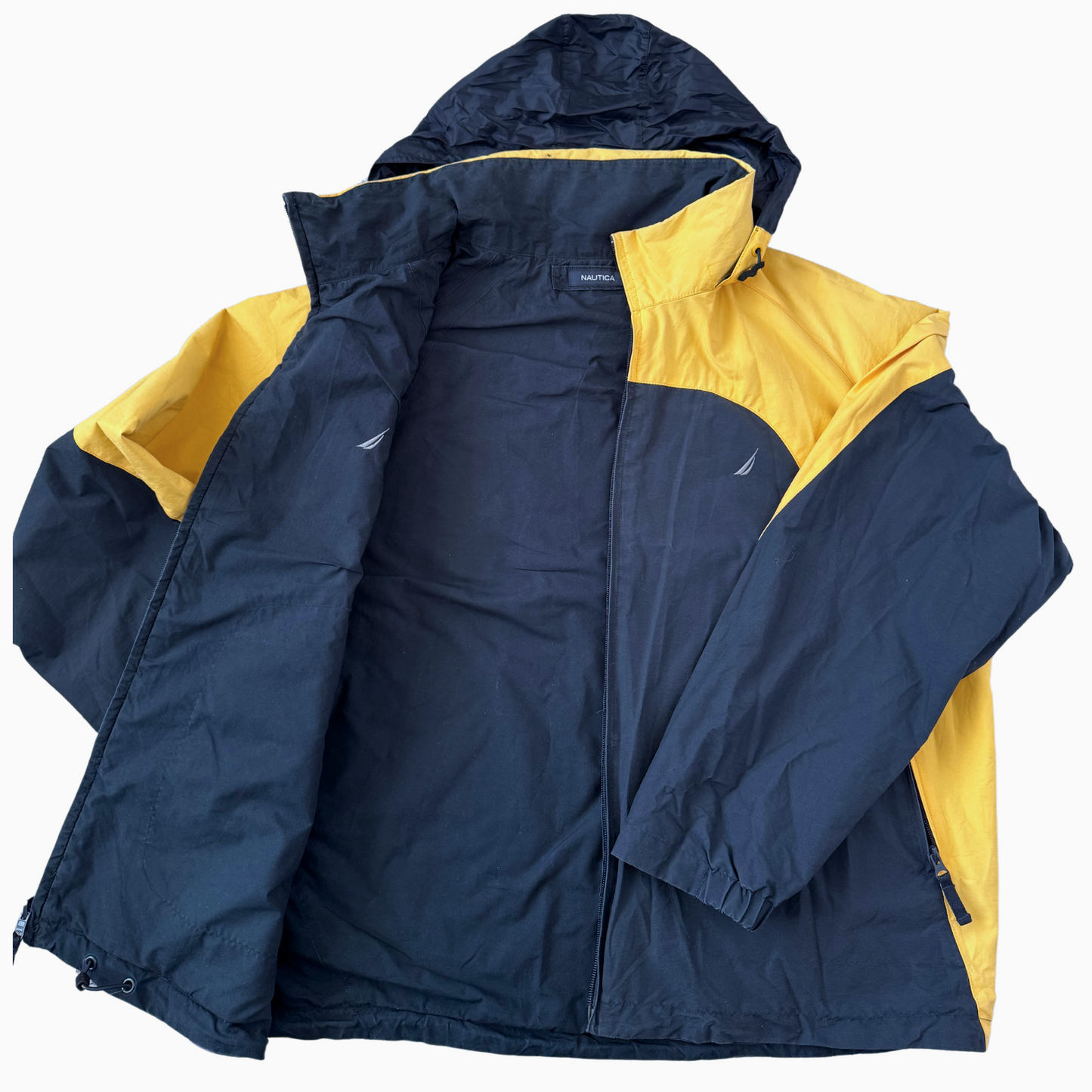 Rare & Vintage - Jacket Nautica 2 faces bleu et jaune pour hommes - taille L